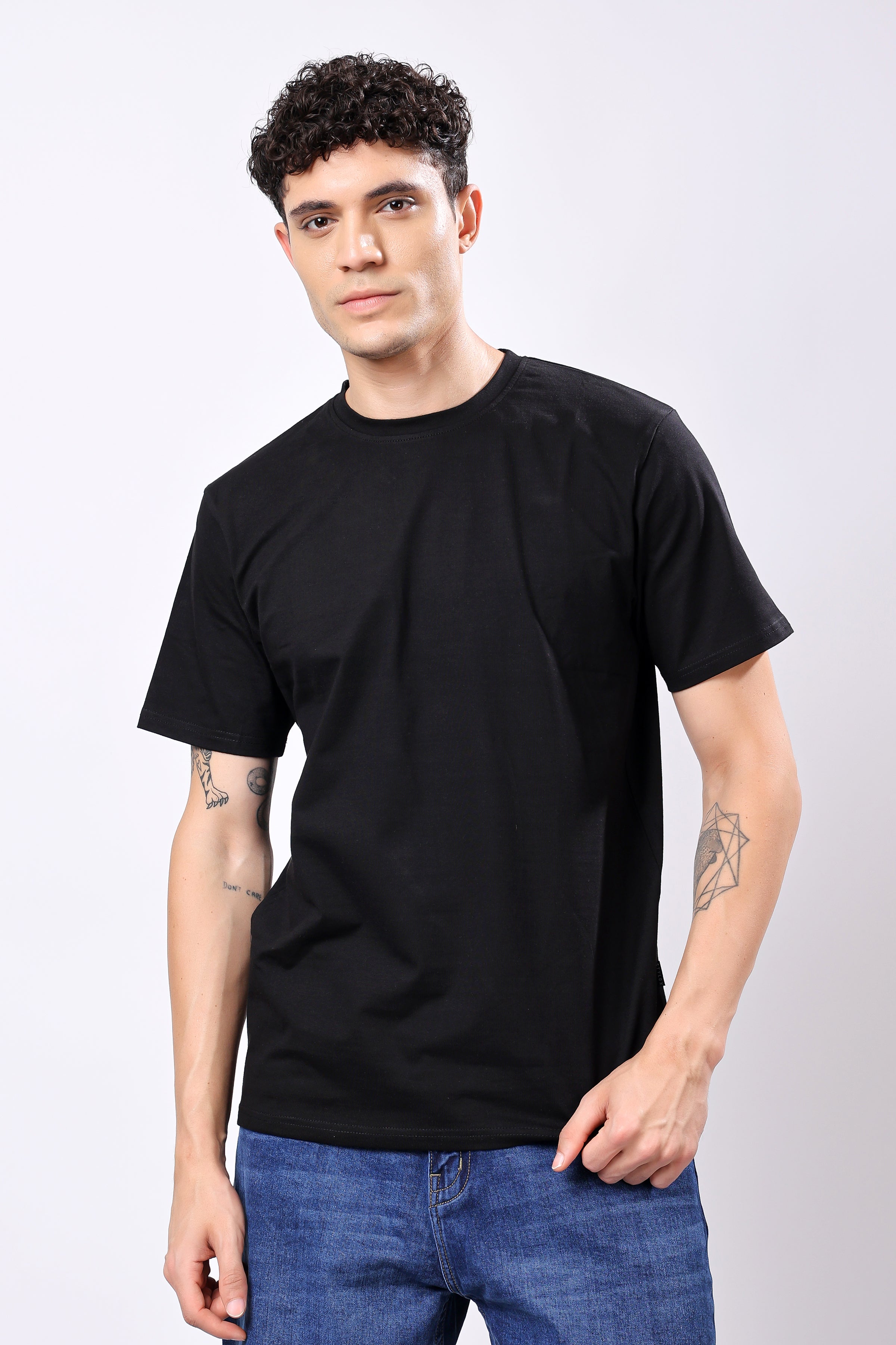 STYLOX Round Neck Solid T-Shirt