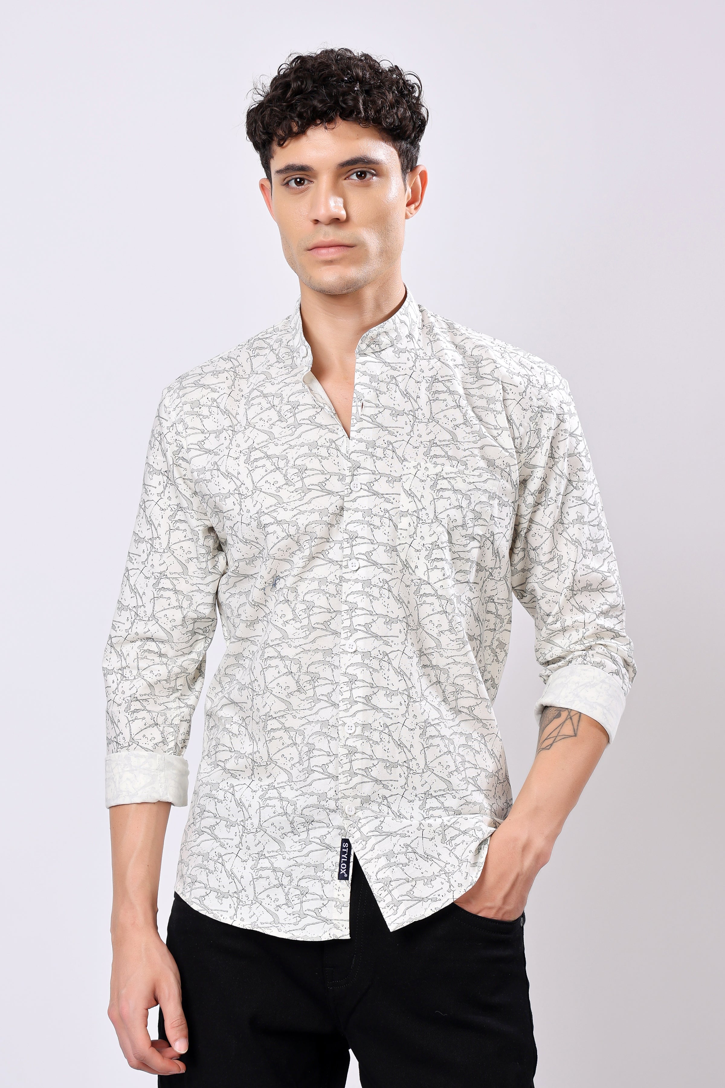 STYLOX FULL SLEEVE PRINTED CASUAL SHIRT