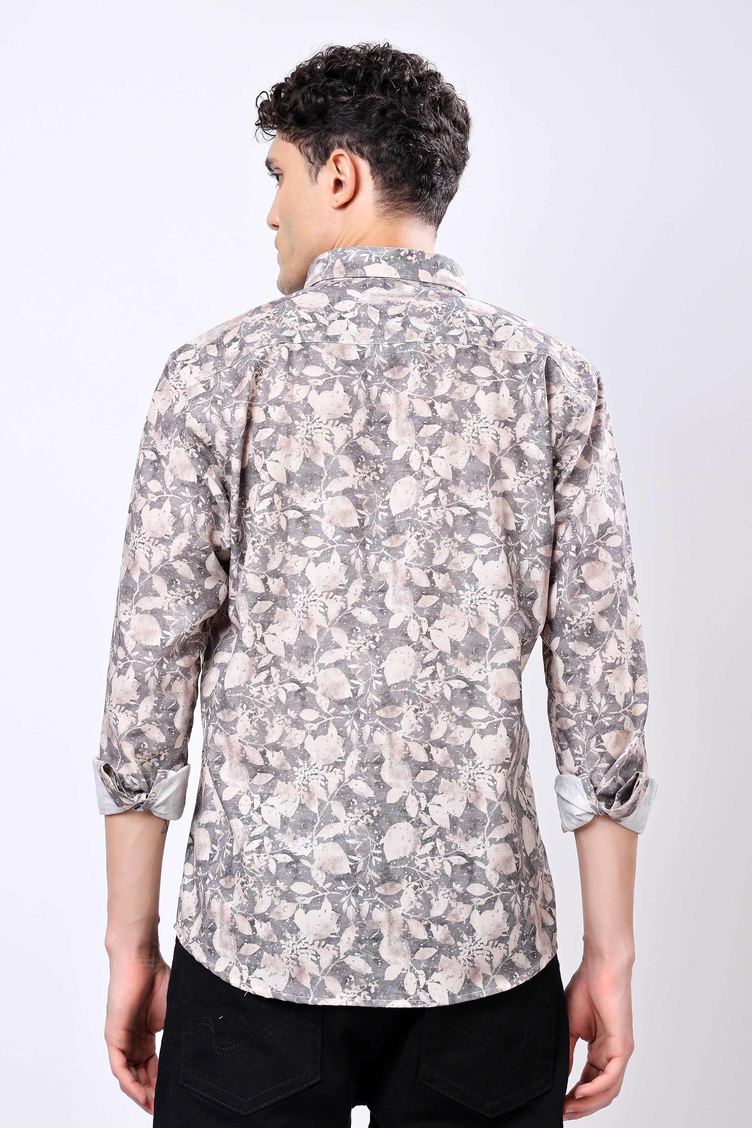 STYLOX Leaf Print Casual Full Sleeve Shirt