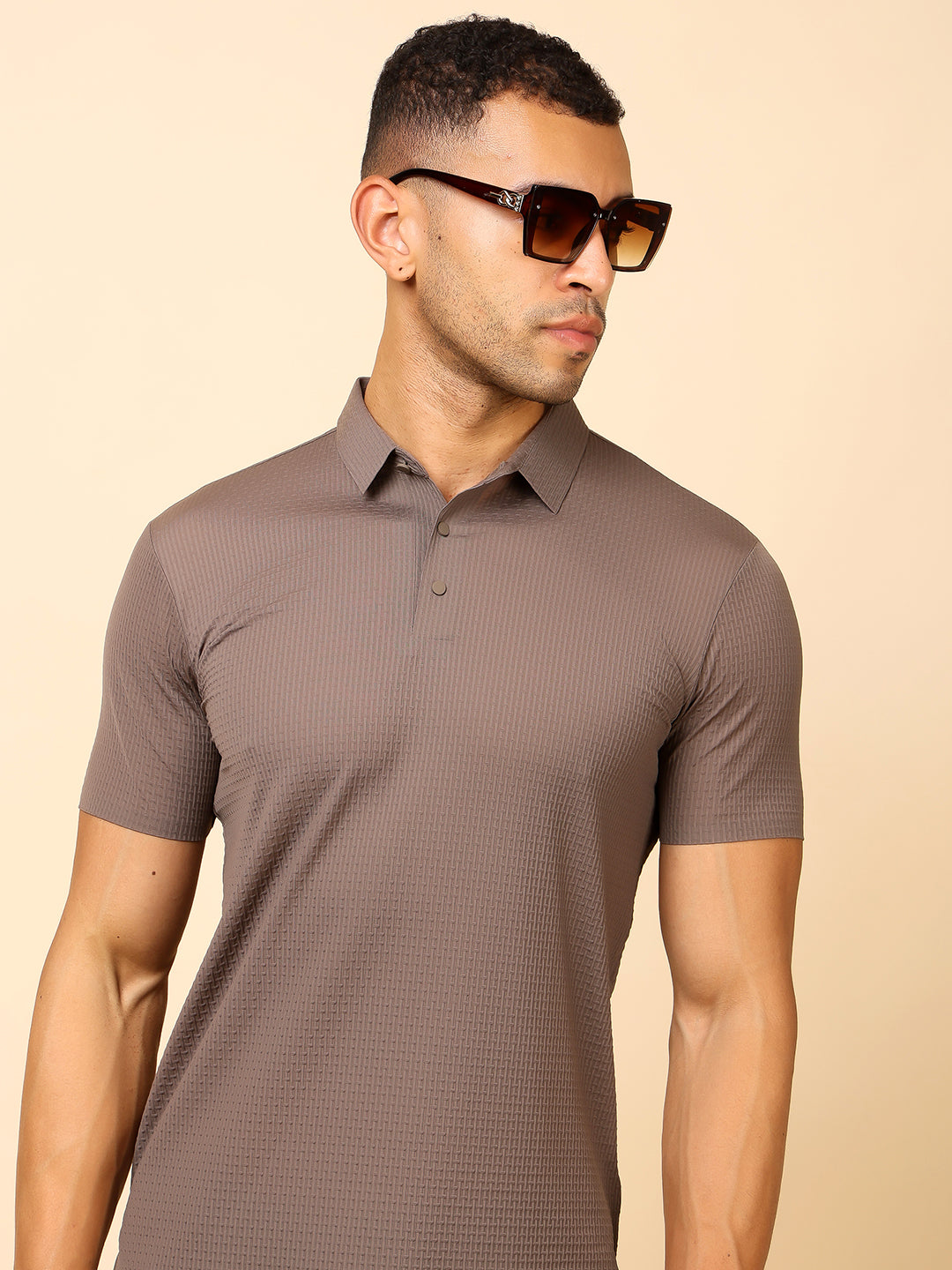 Stylox Premium Stretchable Nylon-Spandex Solid Polo T-Shirt – Sleek Comfort & Performance
