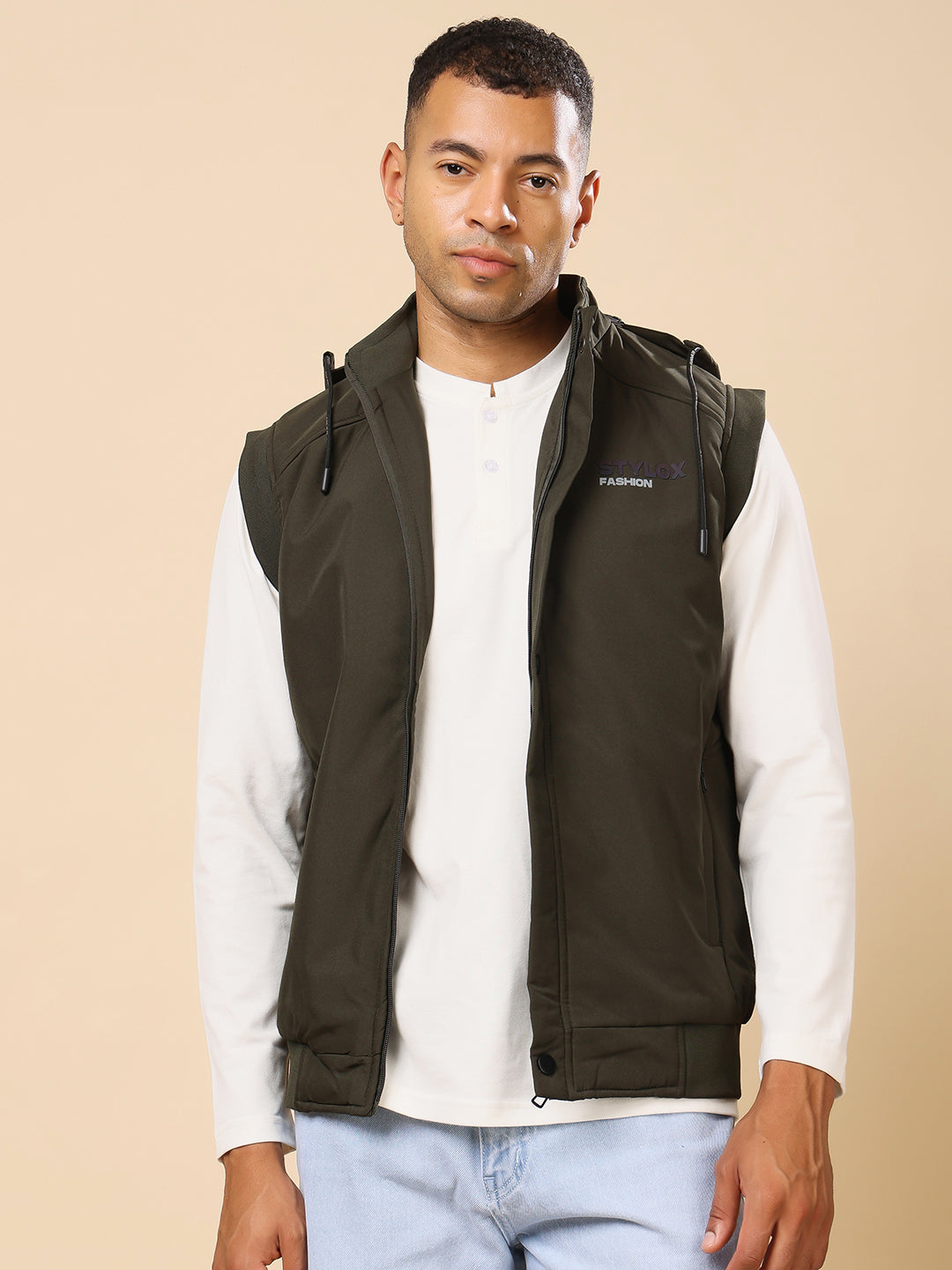 Stylox Sleeveless Solid Men’s Jacket | Lightweight Zip-Up Casual & Sportswear Jacket