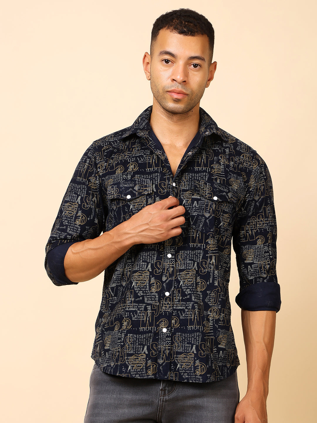 Stylox Regular Fit Full Sleeve Printed Shirt for Men