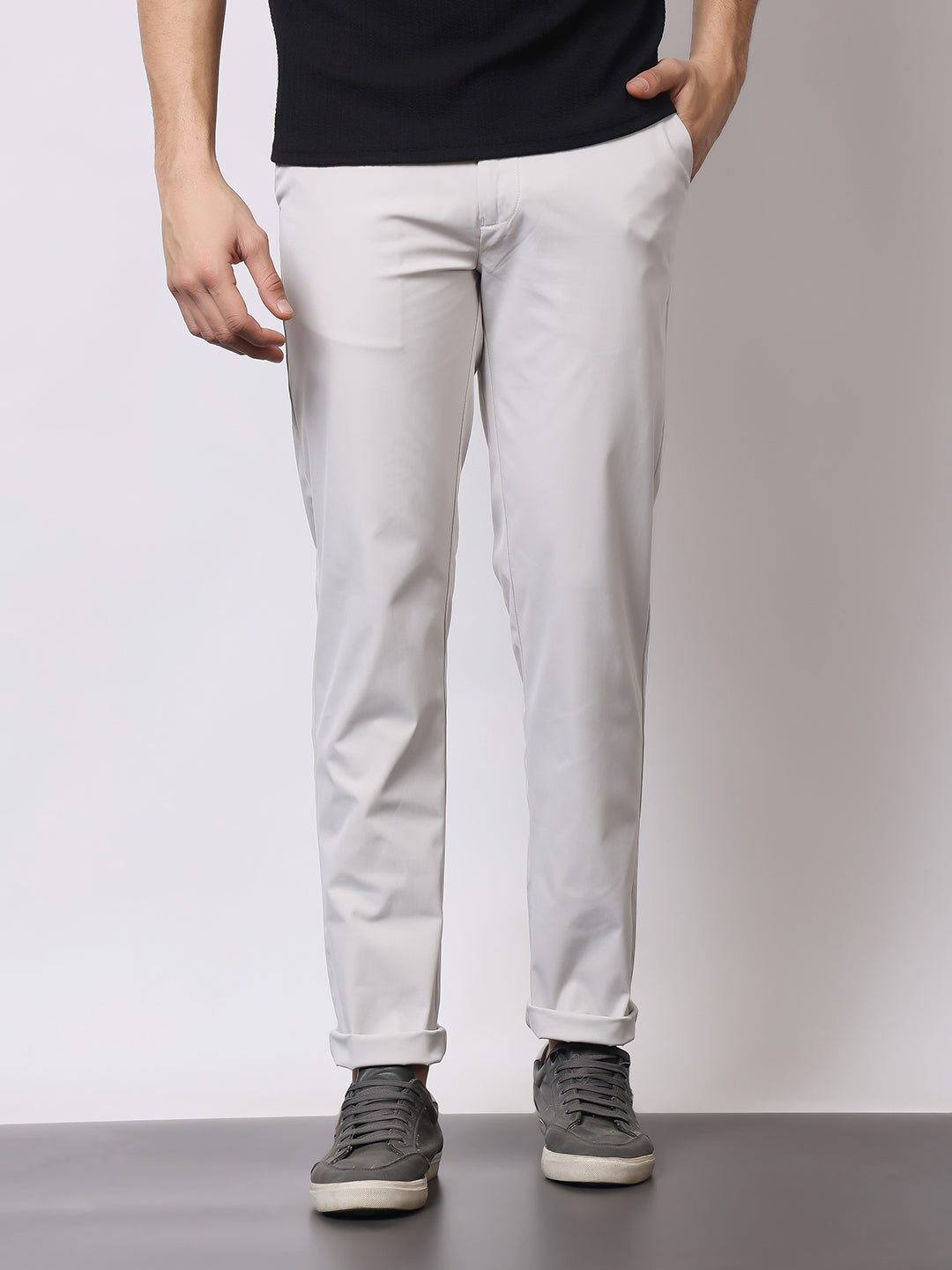 Stylox Men’s Premium Regular Fit Stretch Trousers – Formal & Casual Pants | Wrinkle-Free Office Wear - Stylox