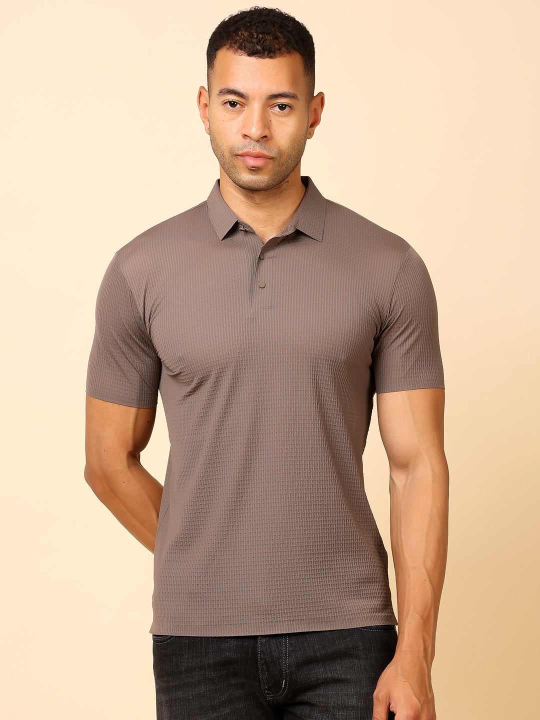 Stylox Premium Stretchable Nylon-Spandex Solid Polo T-Shirt – Sleek Comfort & Performance