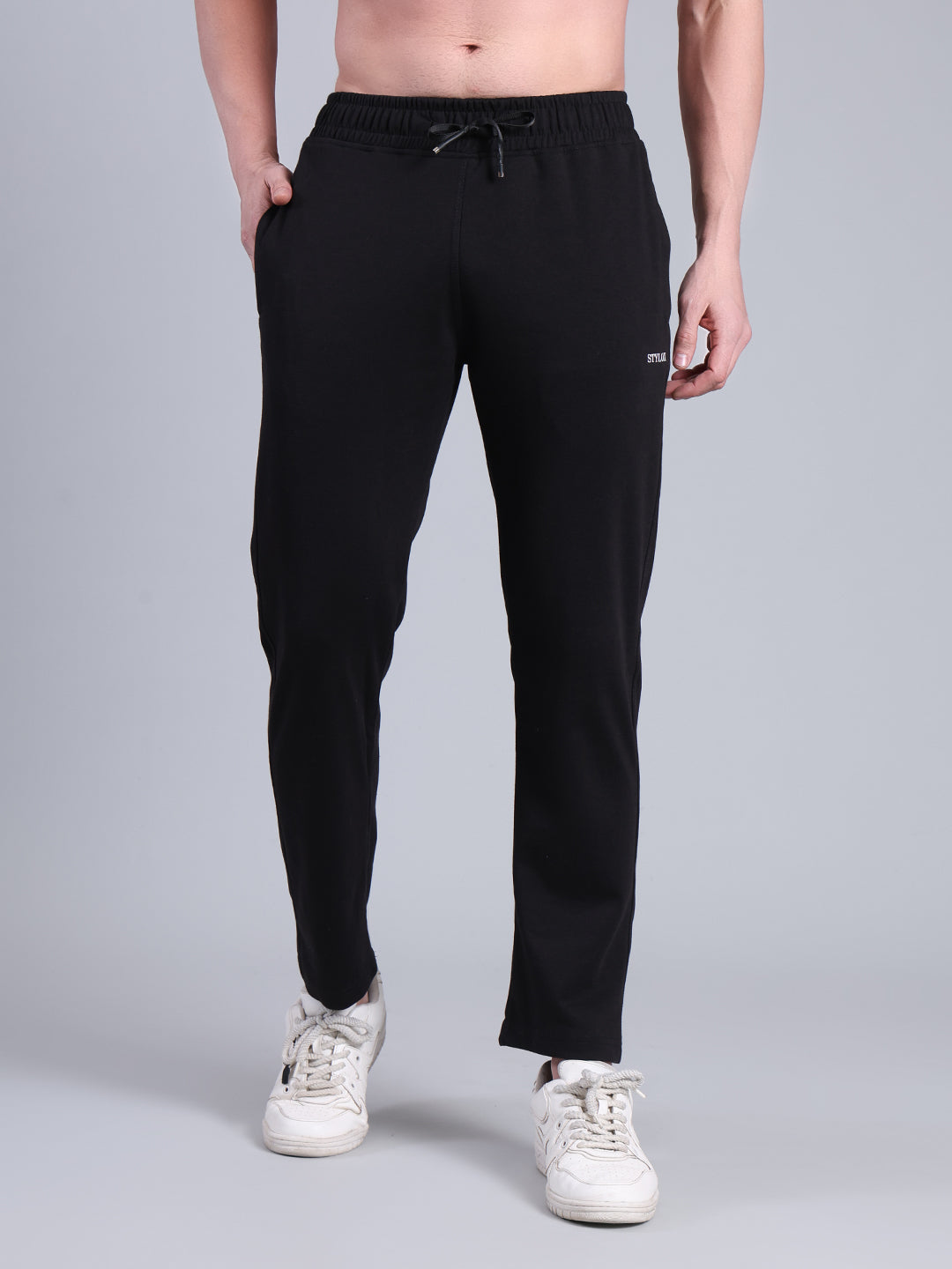 Stylox Men’s Slim Fit Trackpants | Stretchable Cotton Blend Joggers with Elastic Waist & Drawstring