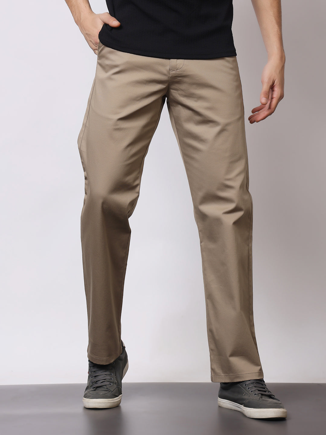 Stylox Men’s Premium Straight Fit Cotton Trousers – Casual & Office Wear Pants - Stylox