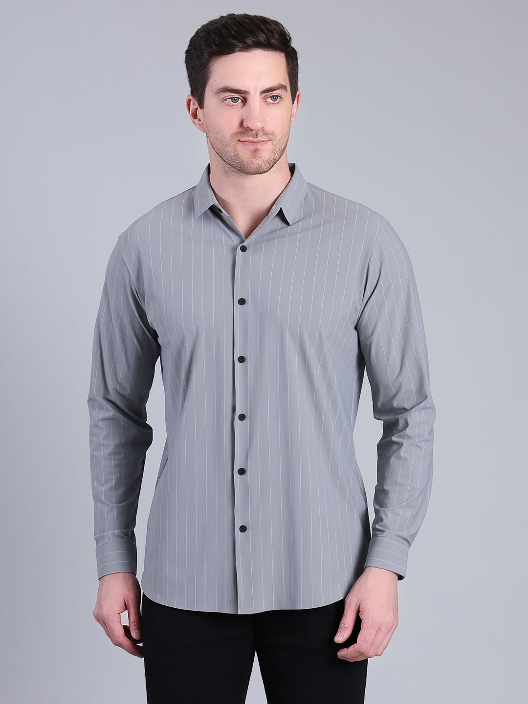 Stylox Men’s Striped Partywear Shirt | Slim Fit Full Sleeve Formal-Casual Shirt For Men