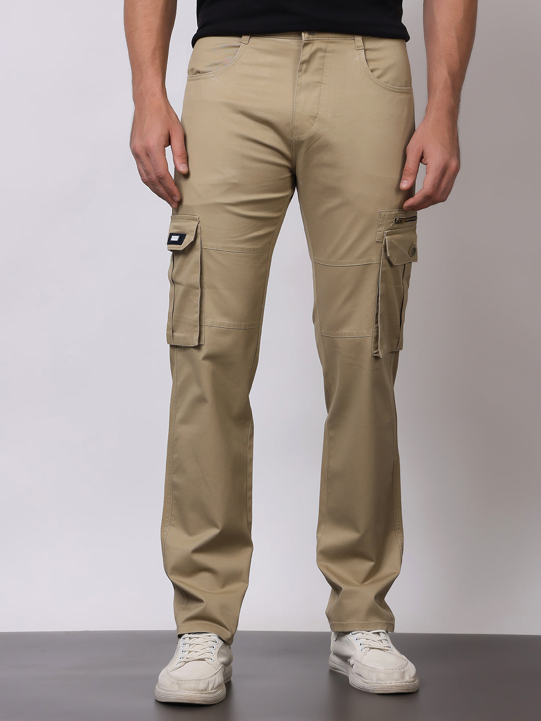 Stylox Men’s Slim Fit Cargo Pants | Cotton Casual Trousers with Multi Pockets | Stylish Outdoor & Everyday Wear Cargos for Men