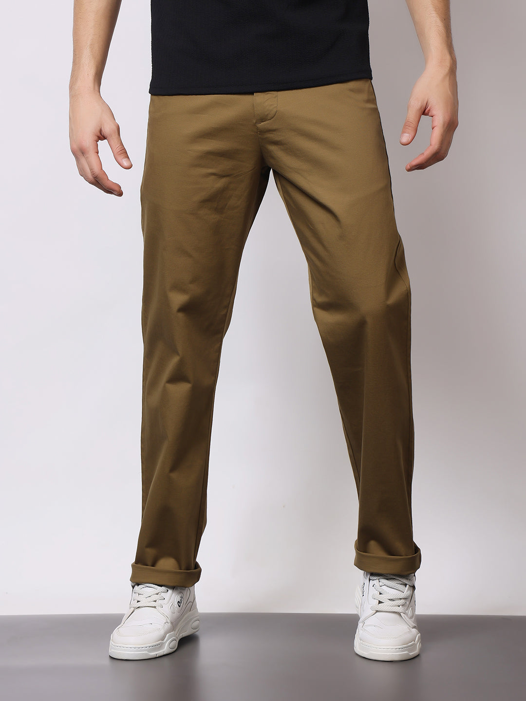 Stylox Men’s Premium Straight Fit Cotton Trousers – Casual & Office Wear Pants - Stylox