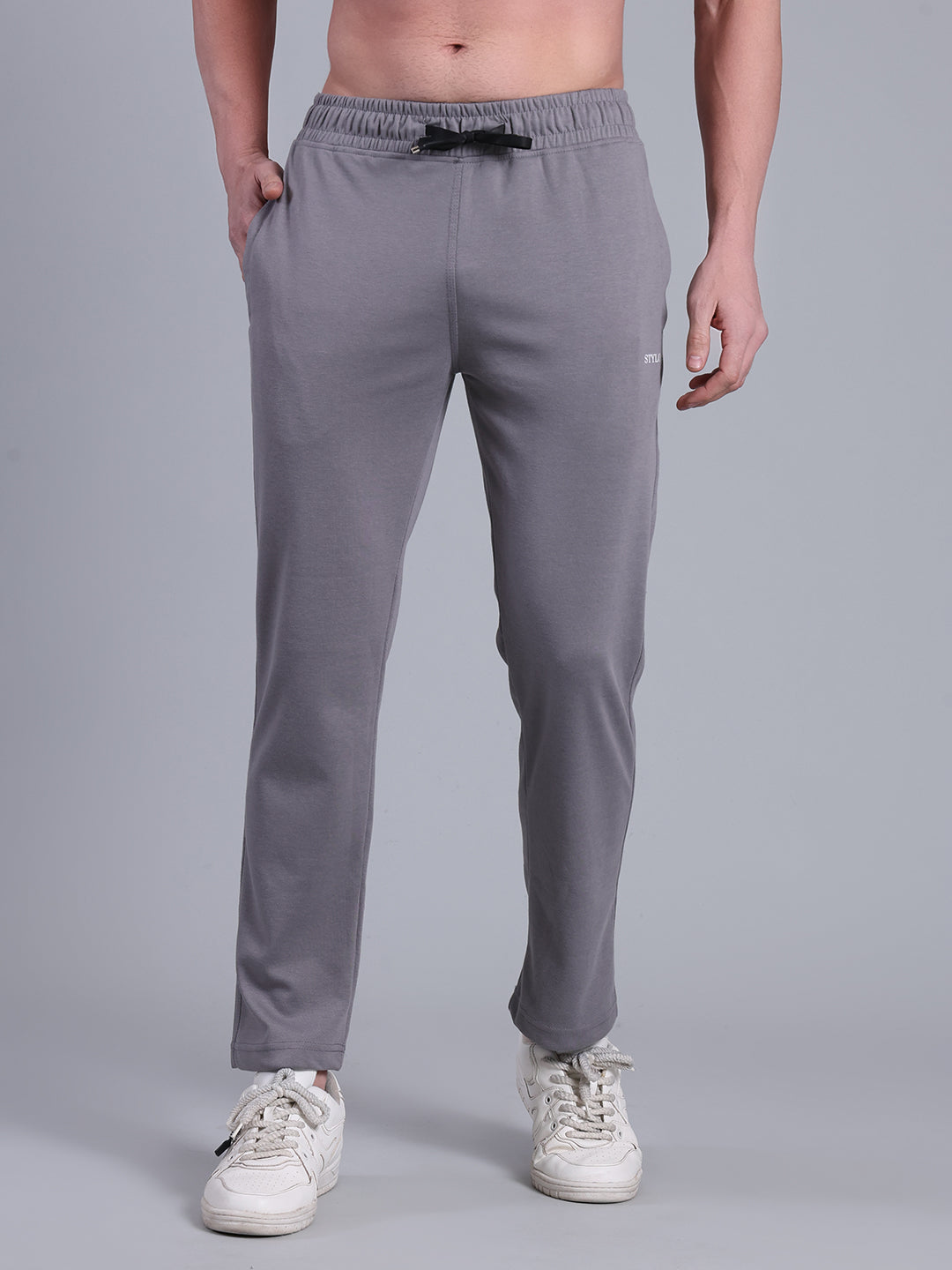 Stylox Men’s Slim Fit Trackpants | Stretchable Cotton Blend Joggers with Elastic Waist & Drawstring