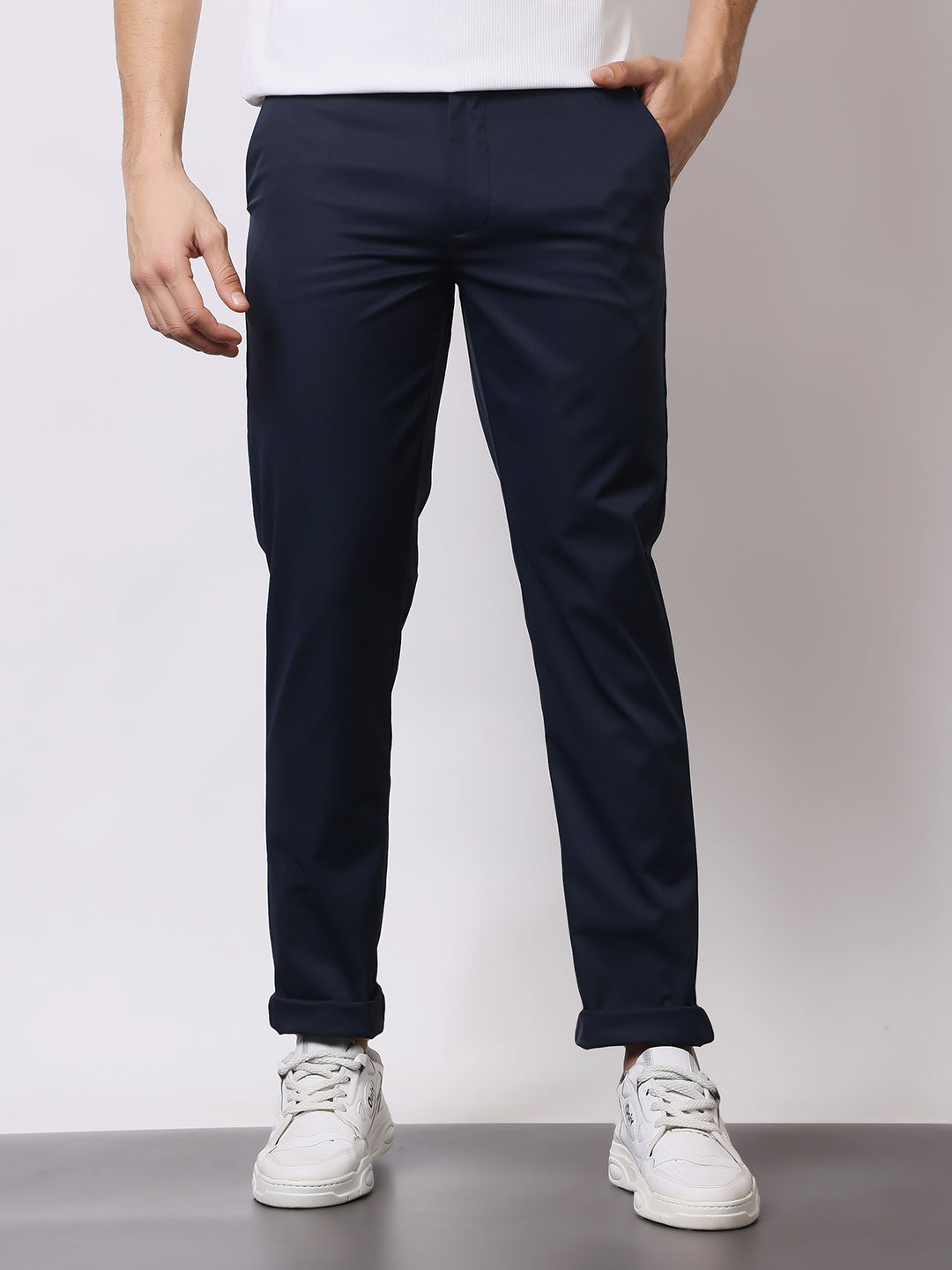 Stylox Men’s Premium Regular Fit Stretch Trousers – Formal & Casual Pants | Wrinkle-Free Office Wear - Stylox