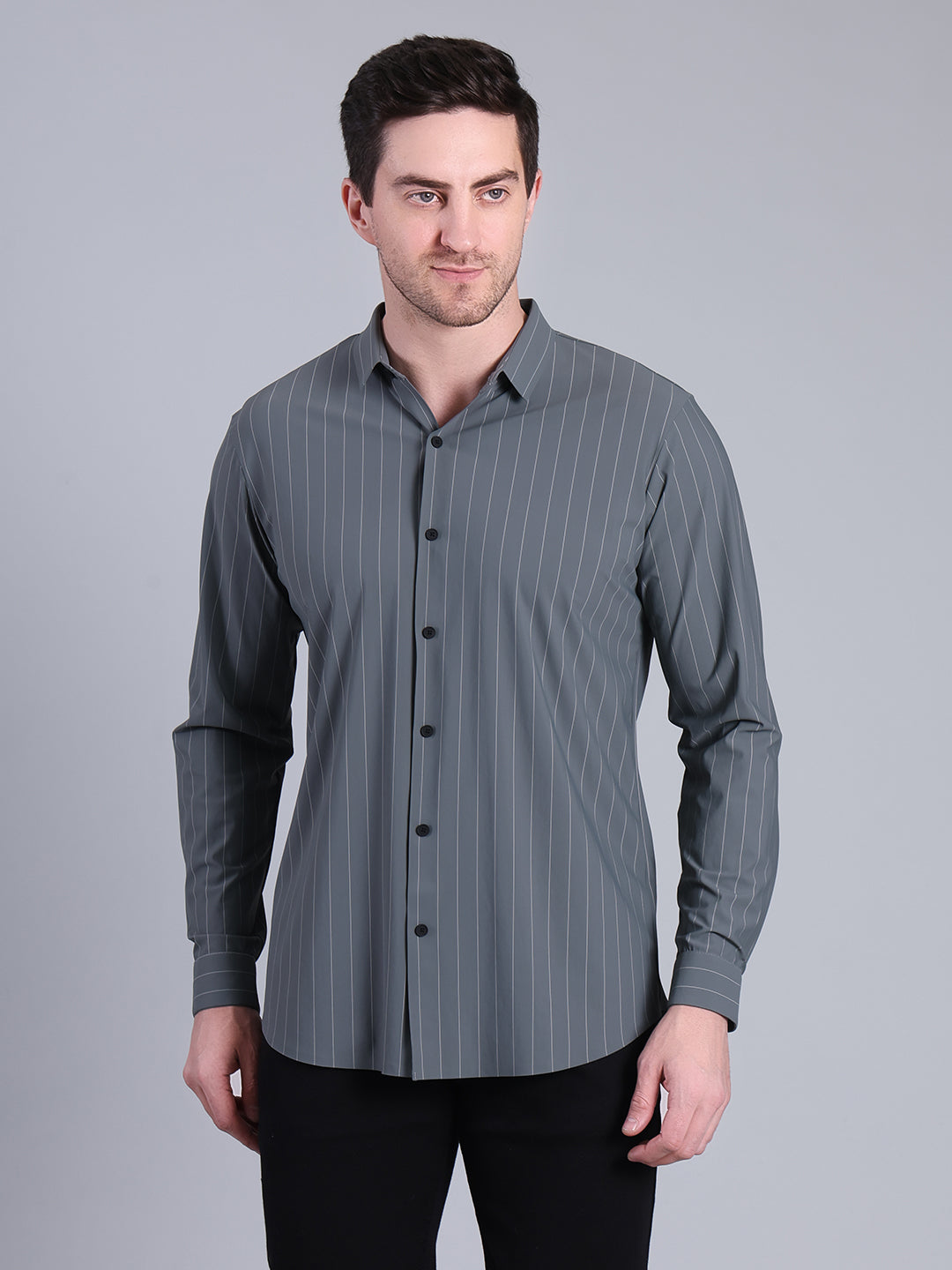 Stylox Men’s Striped Partywear Shirt | Slim Fit Full Sleeve Formal-Casual Shirt For Men