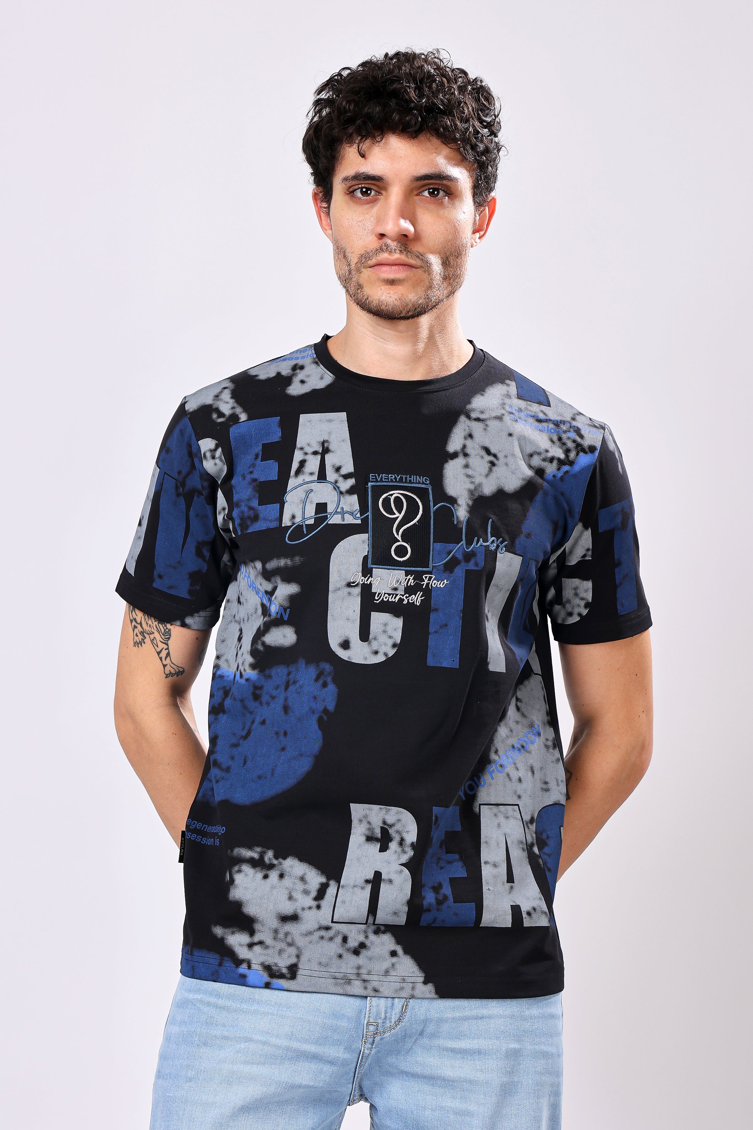 Stylox Men’s Regular Fit Round Neck Half Sleeve Printed T-Shirt | Casual Cotton Graphic Tee for Daily Wear