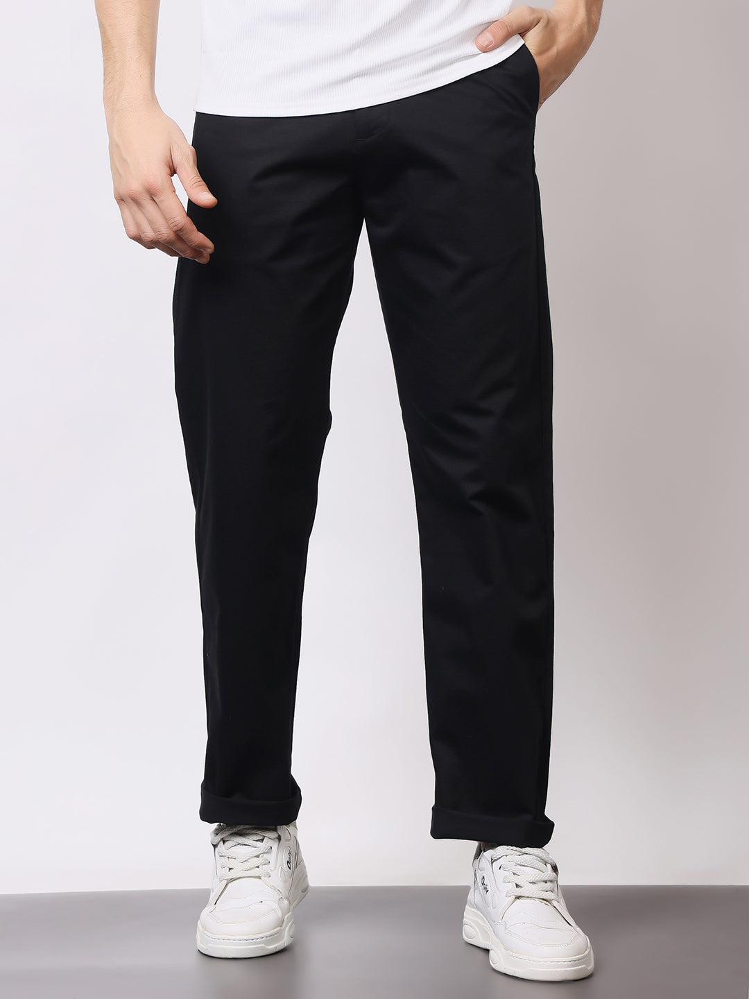 Stylox Men’s Premium Straight Fit Cotton Trousers – Casual & Office Wear Pants - Stylox