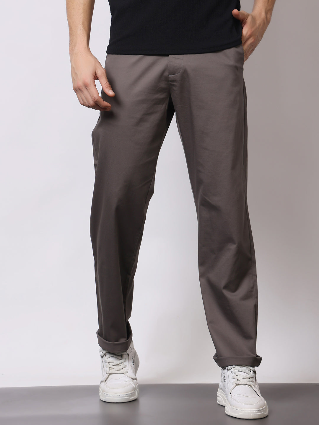 Stylox Men’s Premium Straight Fit Cotton Trousers – Casual & Office Wear Pants - Stylox