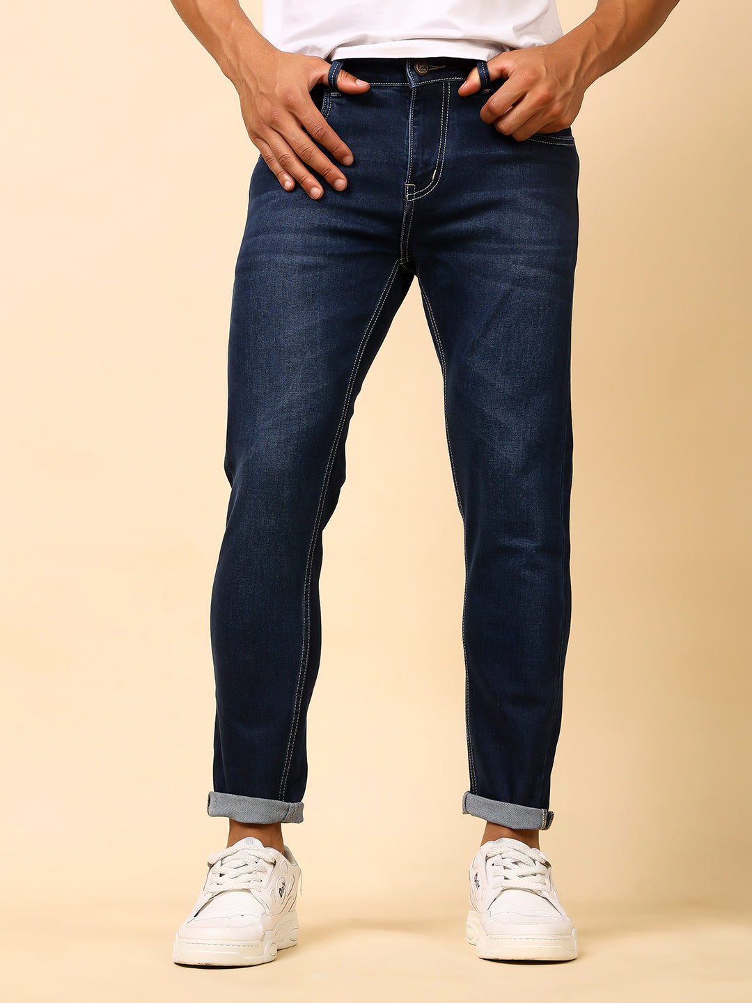 Stylox Men’s Ankle Fit Solid Jeans | Stretchable Denim Jeans for Men