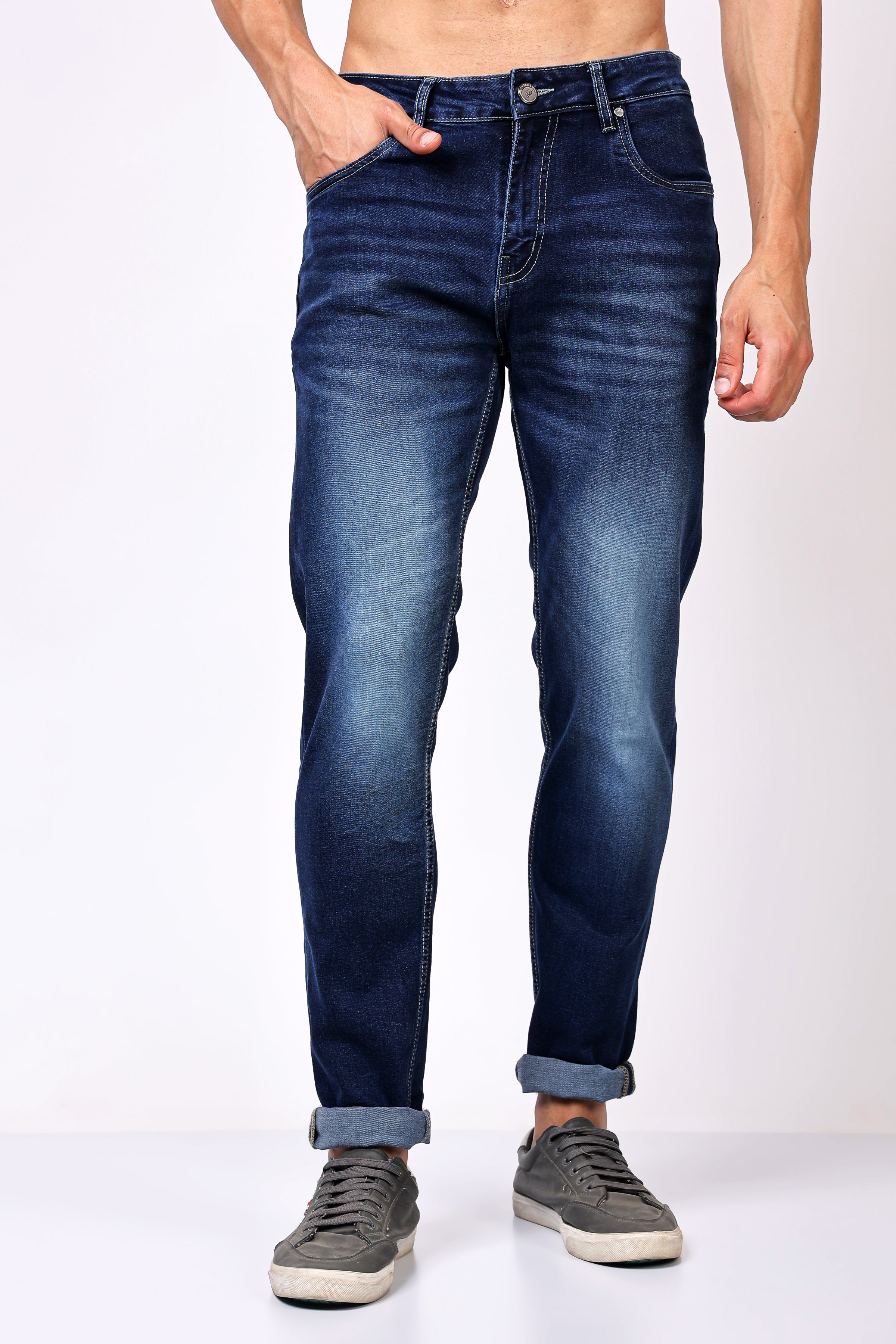 Stylox Slim Fit Denim Jeans - Dark Blue,