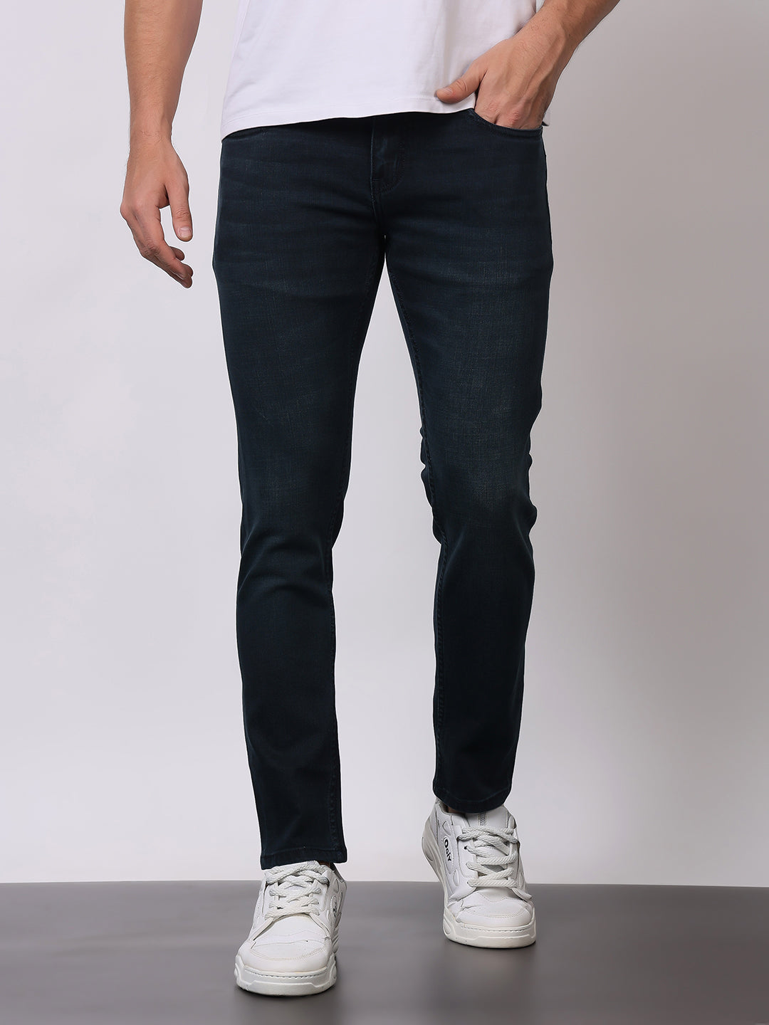 Stylox Men’s Slim Fit Solid Jeans | Stretchable Plain Denim Jeans for Men | Classic Mid-Rise Slim Fit Jeans