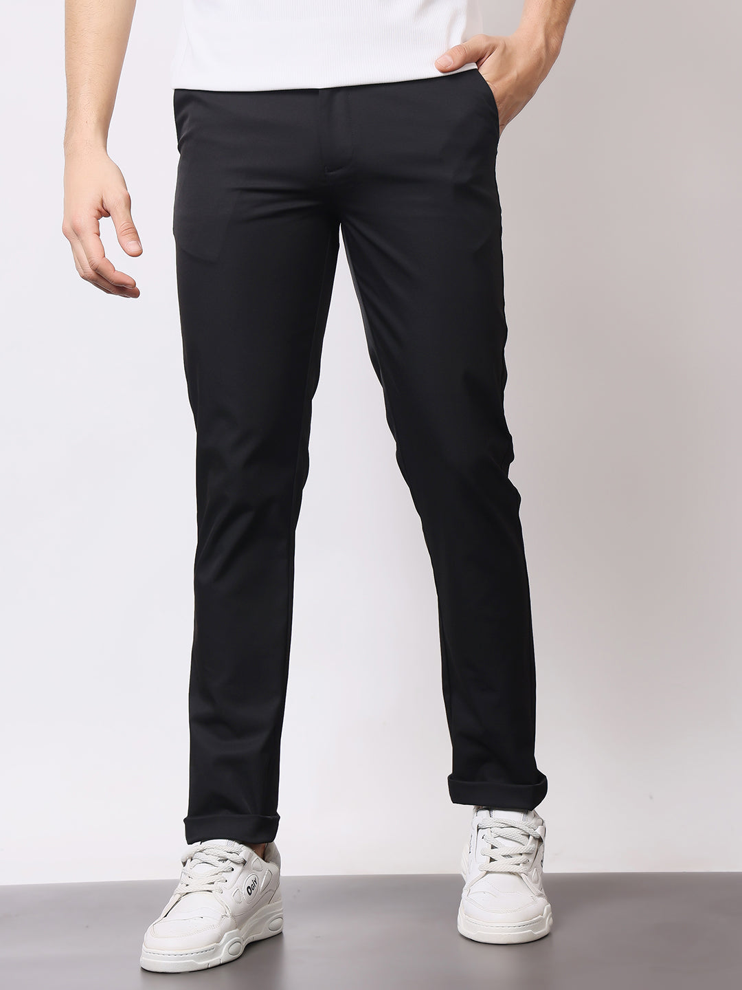 Stylox Men’s Premium Regular Fit Stretch Trousers – Formal & Casual Pants | Wrinkle-Free Office Wear - Stylox