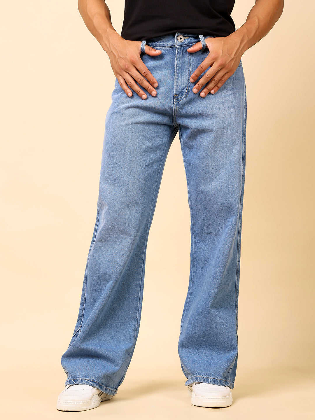 Stylox Men’s Baggy Fit Relaxed Casual Denim Jeans - Dark Blue, Mid Night Blue & Light Blue,