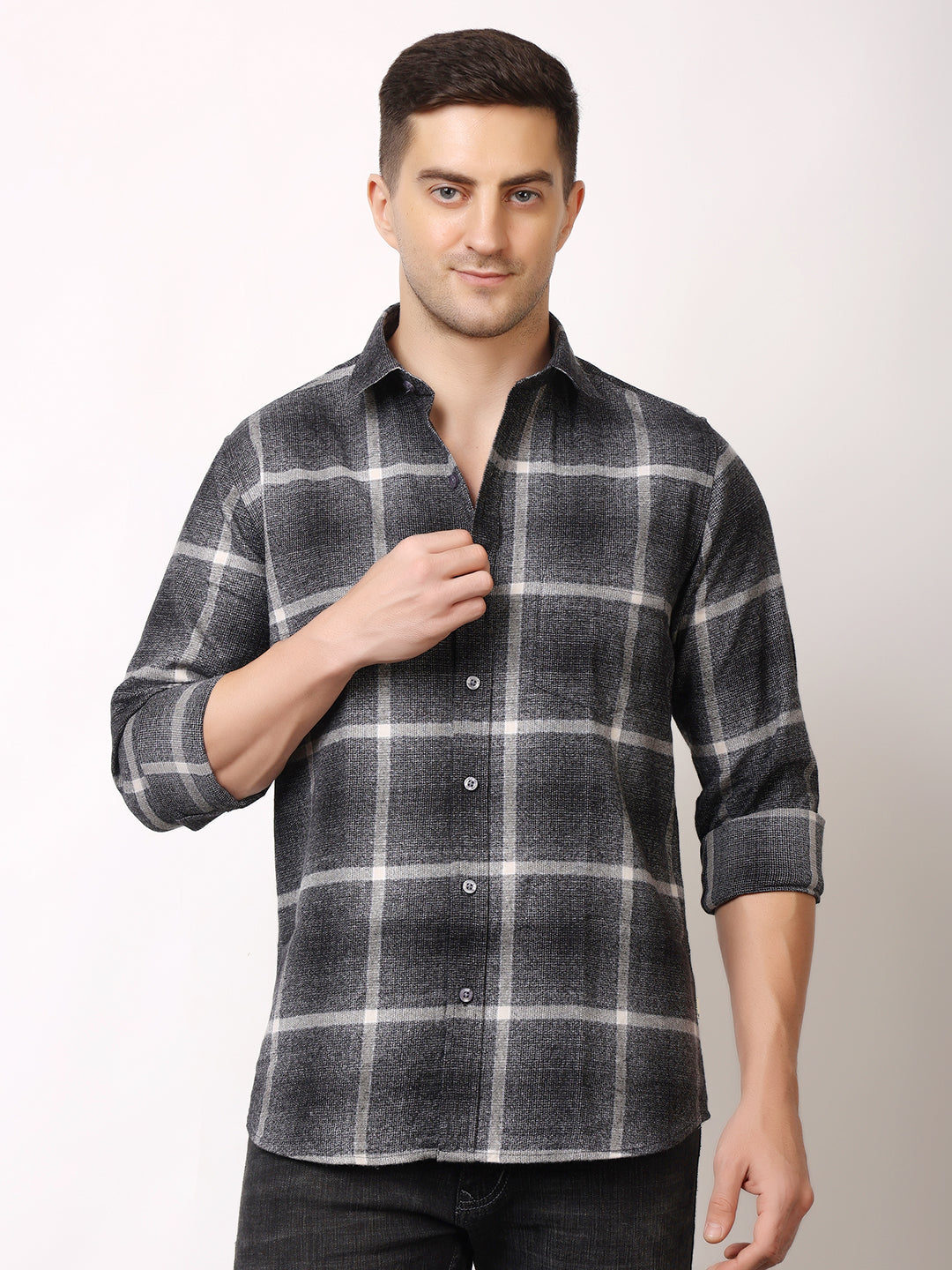 Stylox Men’s Regular Fit Full Sleeve Check Shirt | Casual Cotton Checkered Shirt for Everyday Wear