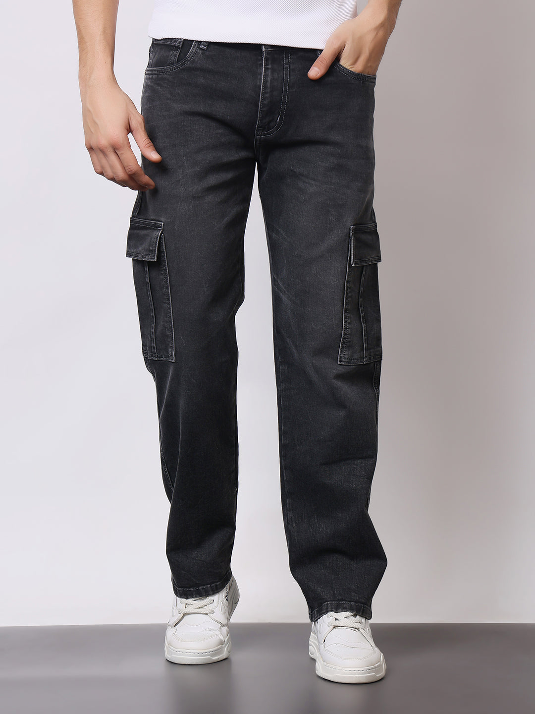 Stylox Men’s Regular Fit Cargo Jeans | Multi-Pocket Denim Cargo Pants for Casual & Streetwear Style - Stylox