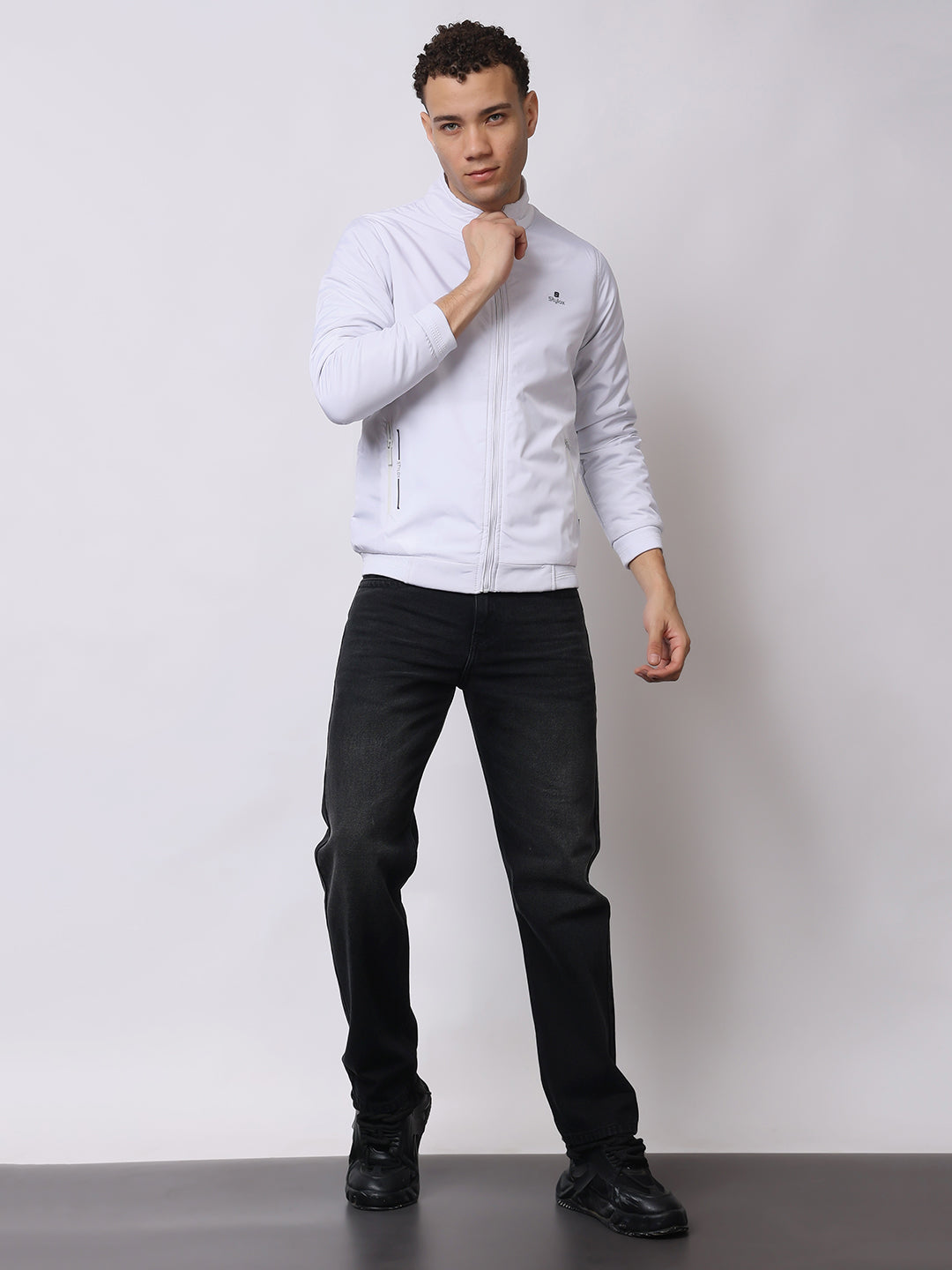 Stylox Men’s High-Neck Winter Jacket – Lightweight Windcheater with Warm Lining & Full-Zip Closure