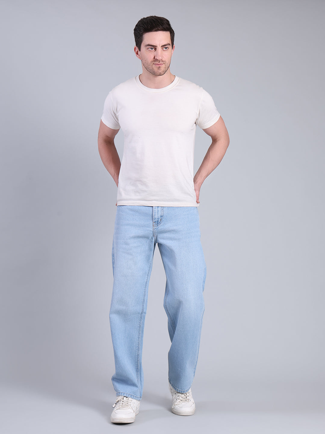 Stylox Men’s Loose Fit Jeans | Relaxed Fit Washed Denim Jeans for Men | Mid-Rise Casual & Streetwear Jeans