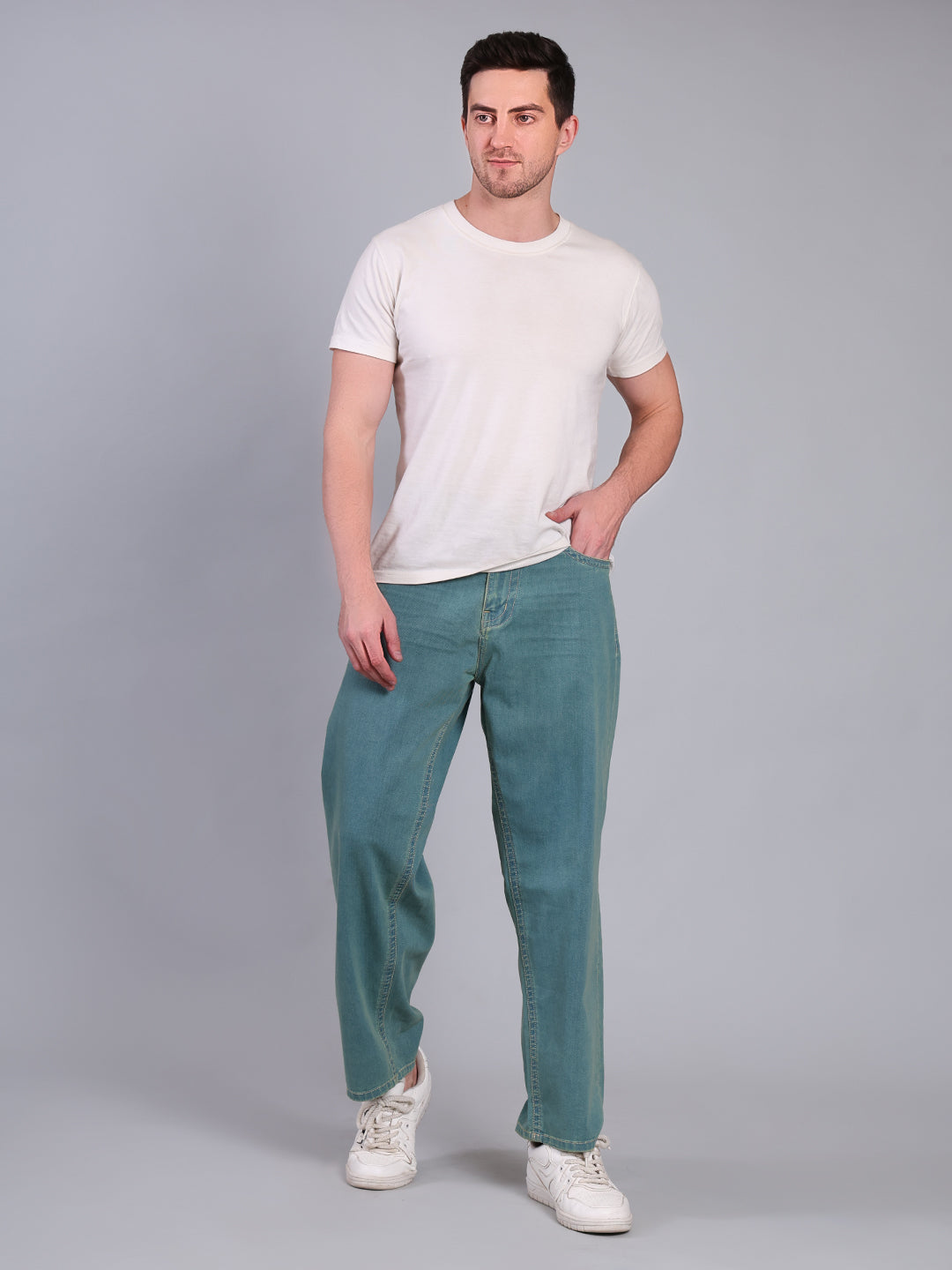 Stylox Men’s Sea Blue Loose Fit Jeans – Street-Ready Comfort & Classic Style