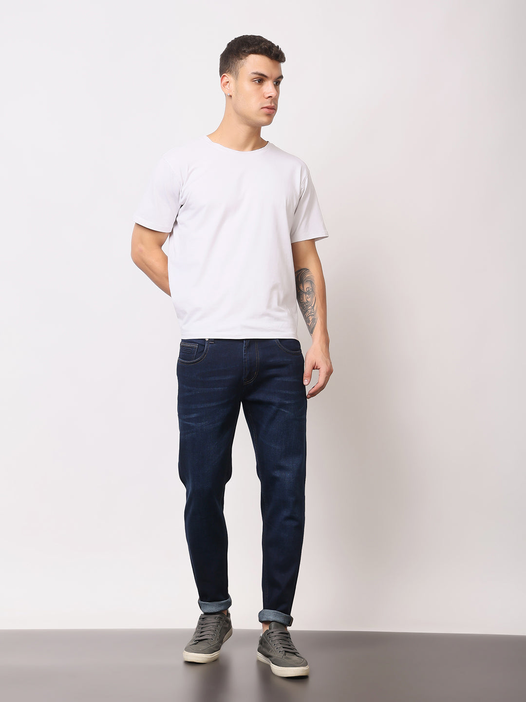 Stylox Men’s Ankle Fit Washed Jeans | Stretchable Denim Jeans for Men | Stylish Tapered Fit Casual Jeans for Trendy Look