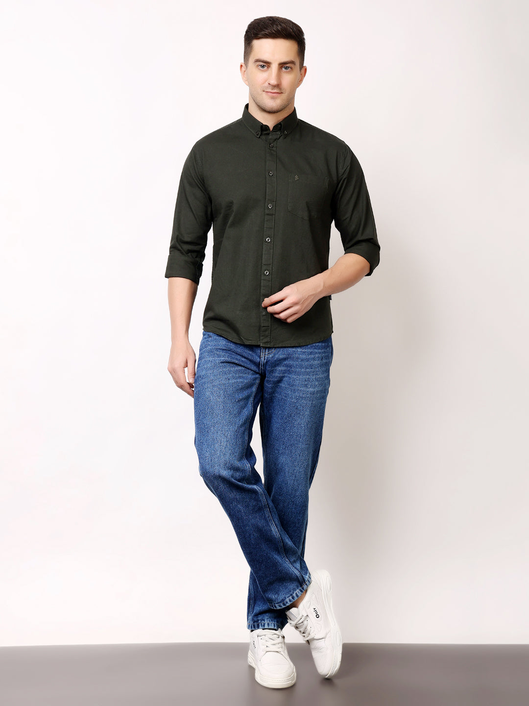 Stylox Men’s Premium Oxford Full Sleeve Solid Shirt | Casual & Formal Wear | Soft Cotton Blend