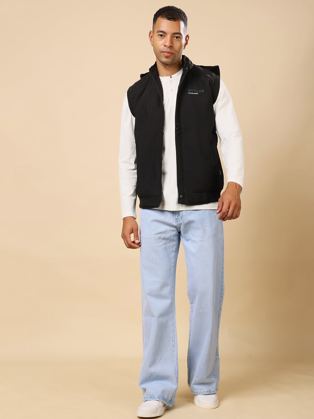 Stylox Sleeveless Solid Men’s Jacket | Lightweight Zip-Up Casual & Sportswear Jacket