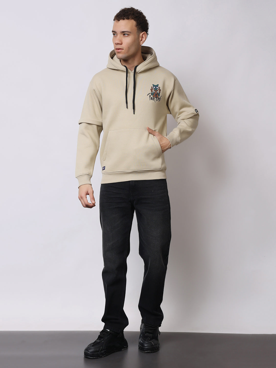 Stylox Men’s Graphic Winter Hoodie – Floyd Printed Pullover with Kangaroo Pocket & Warm Fleece Fabric