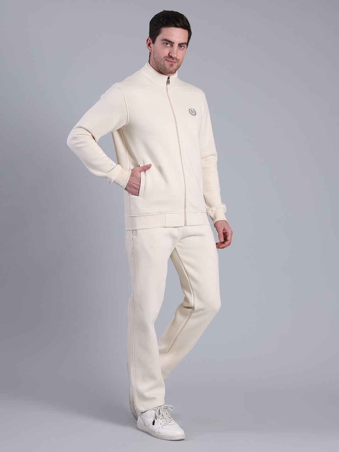 Stylox Men’s Solid Tracksuit Set with Zip-Up Jacket & Joggers – Winter Athleisure Wear