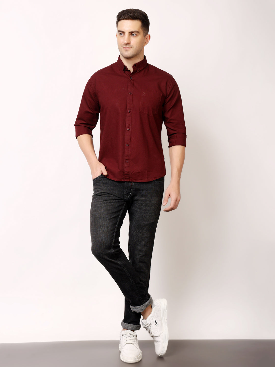 Stylox Men’s Premium Oxford Full Sleeve Solid Shirt | Casual & Formal Wear | Soft Cotton Blend