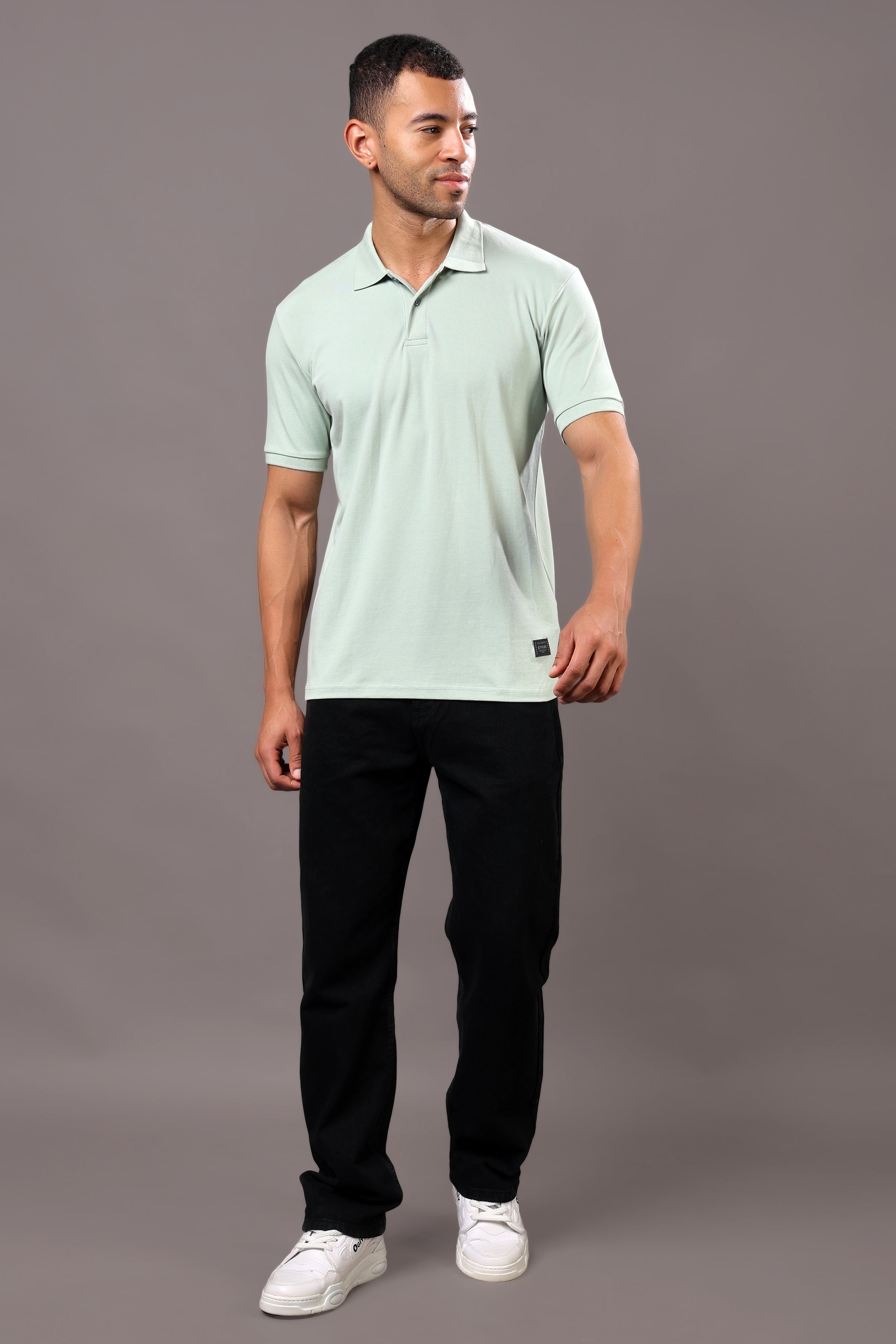 Stylox Men’s Polo Collar Solid T-Shirt - Soft, Breathable & Everyday Wear