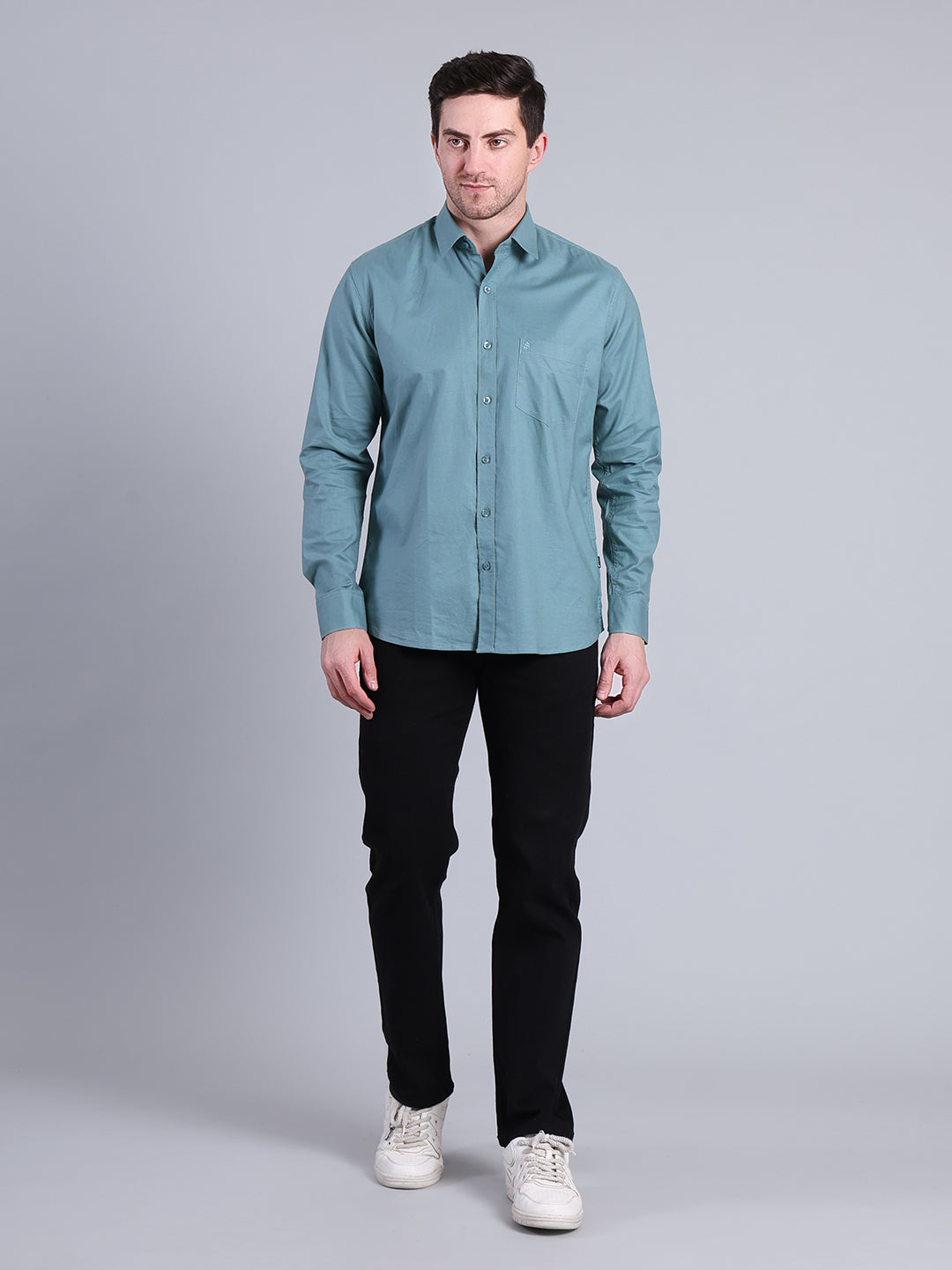 Stylox Men’s Solid Casual Shirt | Full Sleeve Regular Fit Shirt for Everyday Wear