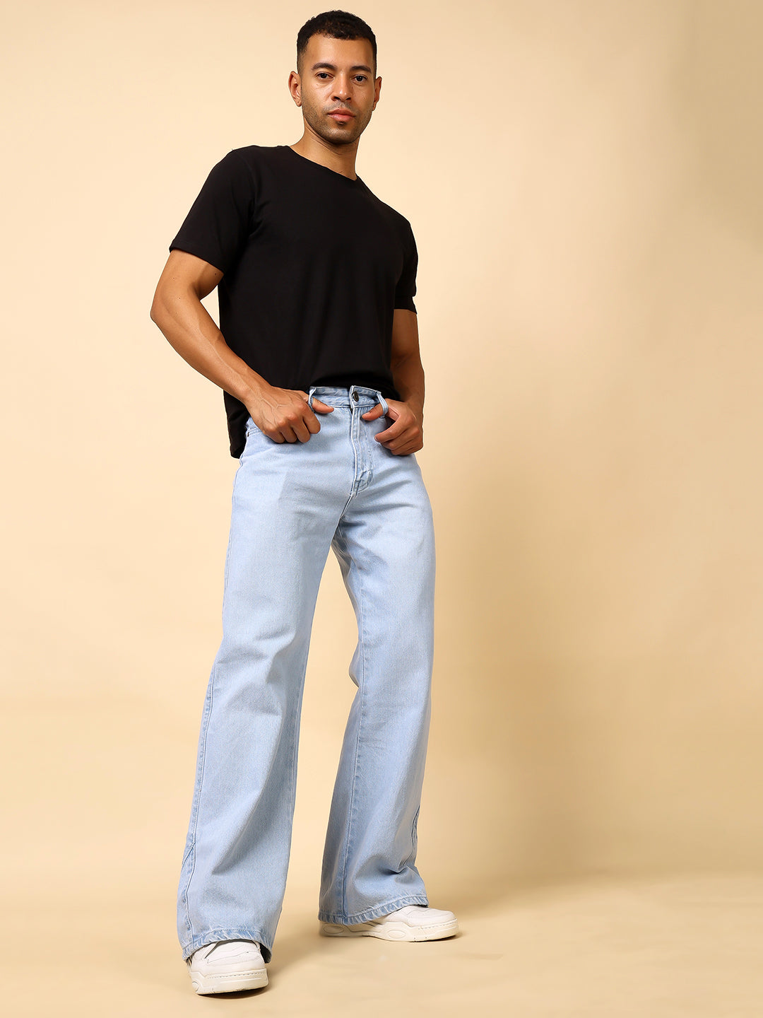 Stylox Men’s Baggy Fit Relaxed Casual Denim Jeans - Dark Blue, Mid Night Blue & Light Blue,