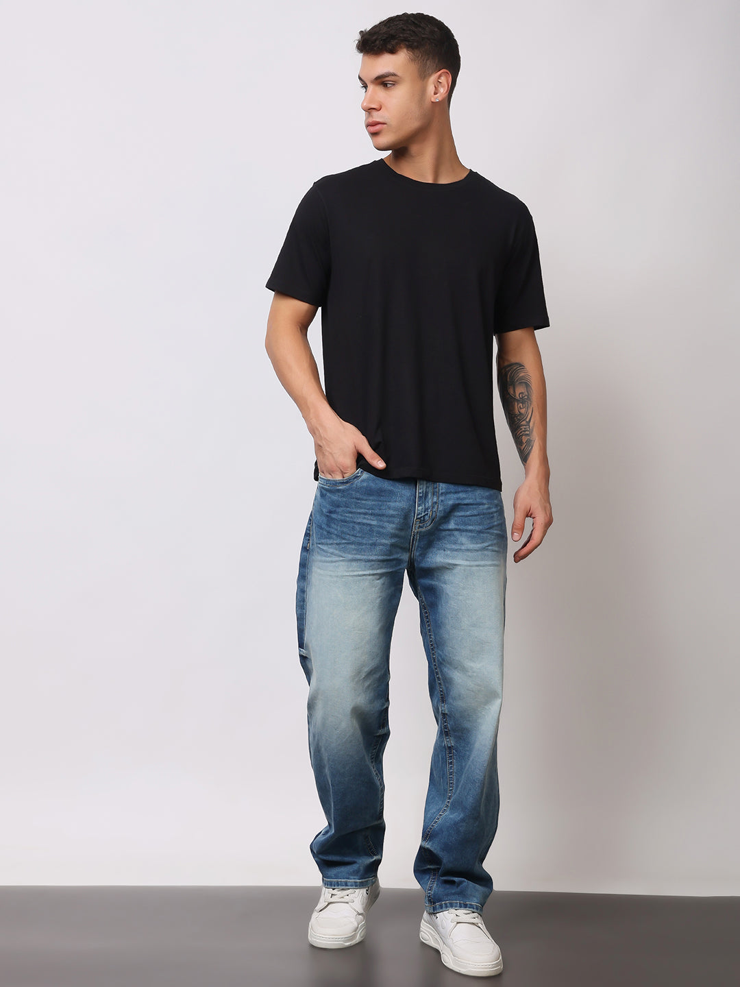 Stylox Men’s Loose Fit Mid-Wash Jeans – Relaxed Comfort & Everyday Style