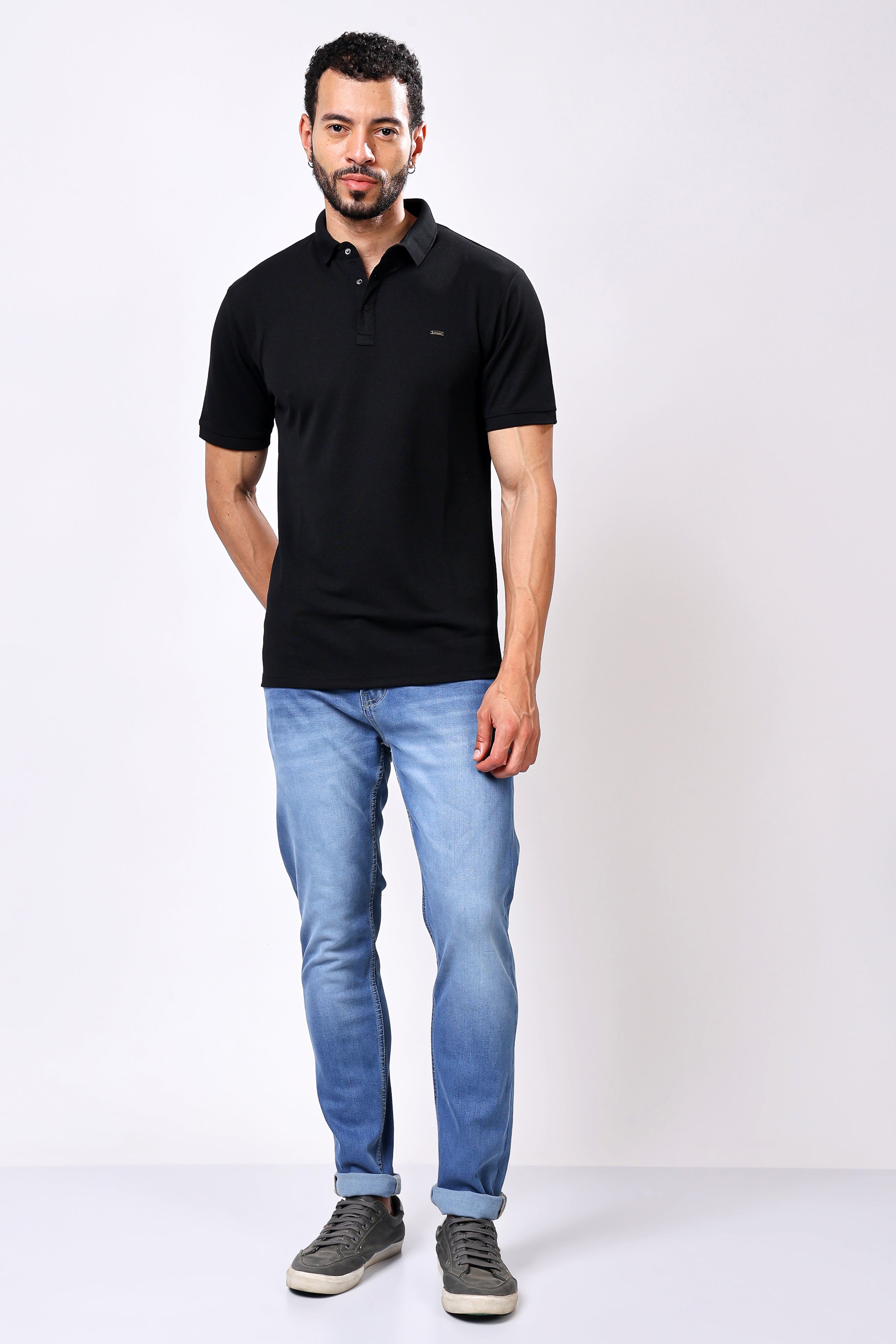 Stylox Solid Polo T-Shirt For Men
