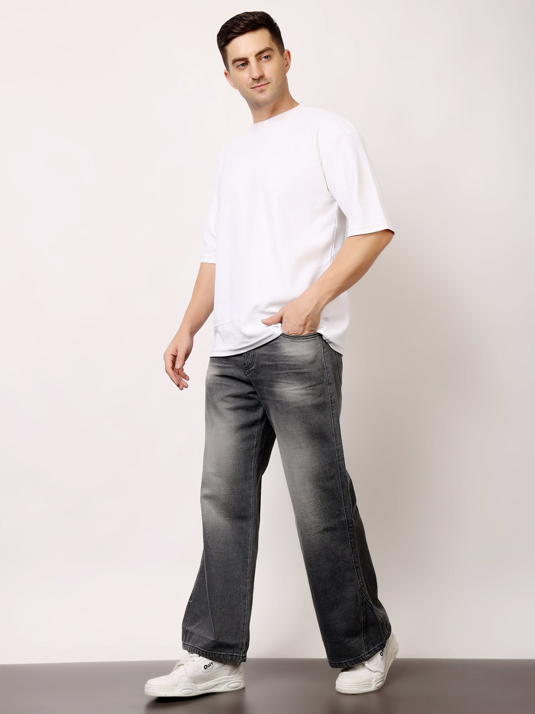 Stylox Men’s Washed Baggy Fit Jeans — Vintage Wash, Relaxed Streetwear Look |J-07