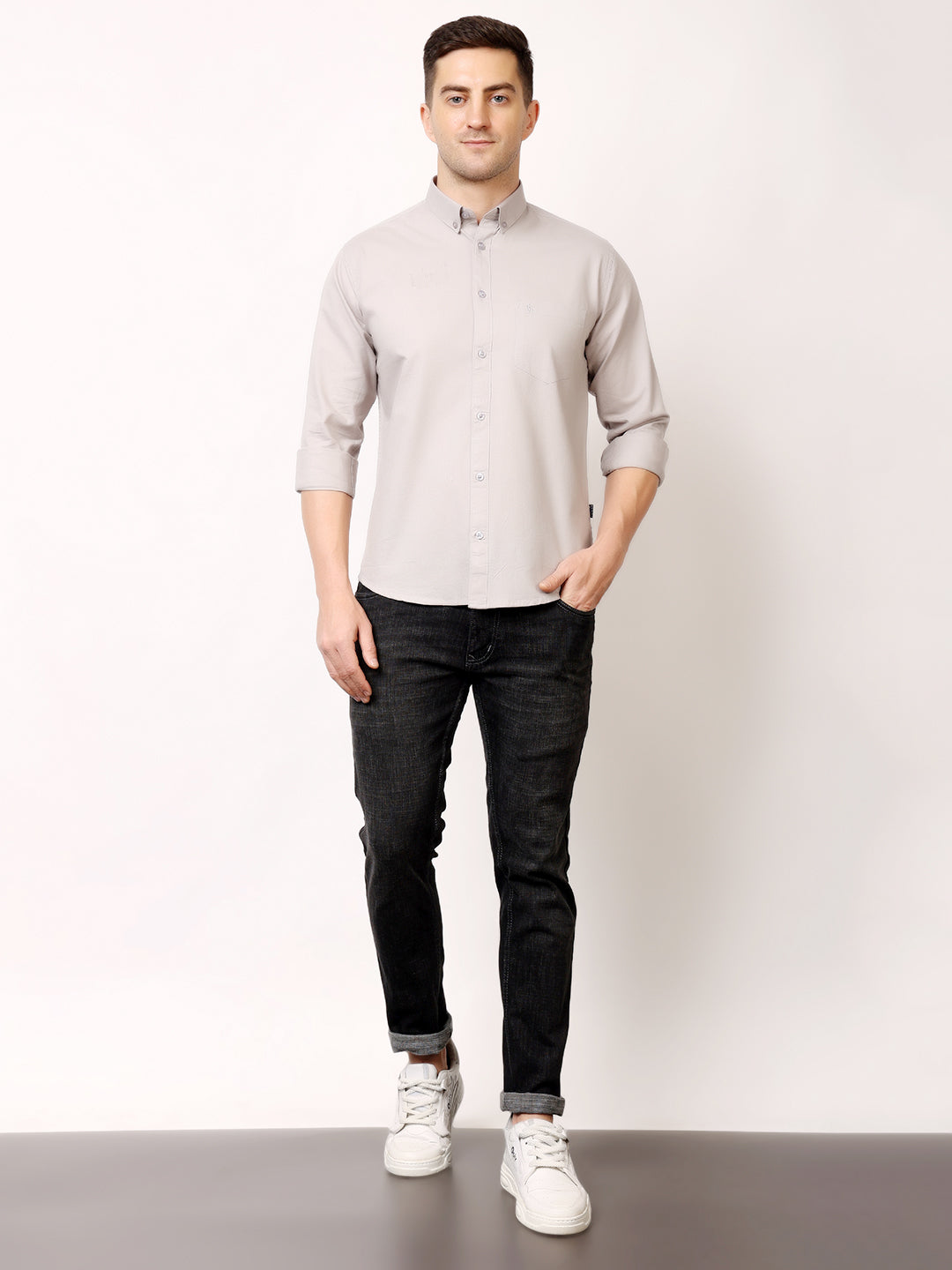 Stylox Men’s Premium Oxford Full Sleeve Solid Shirt | Casual & Formal Wear | Soft Cotton Blend