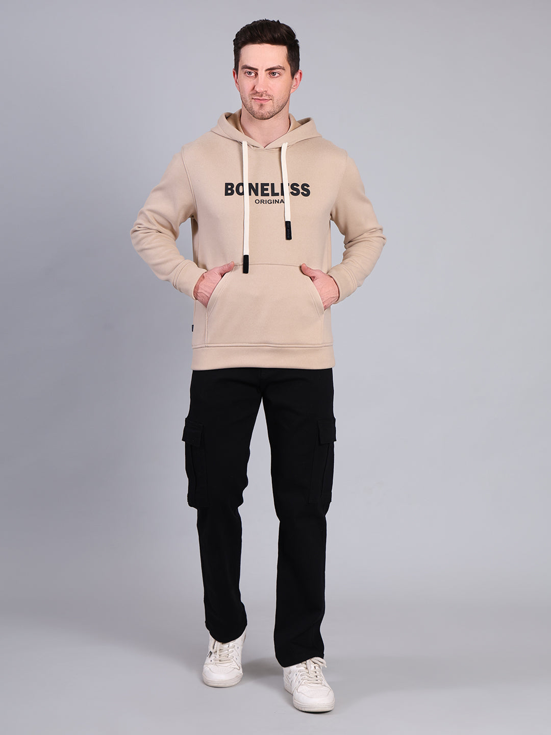 Stylox Men’s Winter Hooded Sweatshirt | Printed Pullover Hoodie with Kangaroo Pocket | Warm Casual Wear