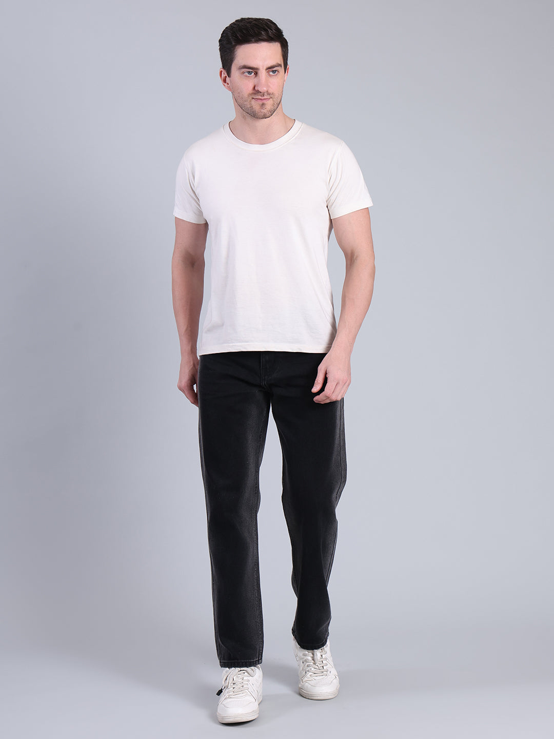 Stylox Men’s Relaxed Fit Black Jeans | Classic Washed Denim Jeans for Men | Mid-Rise Everyday Casual Wear