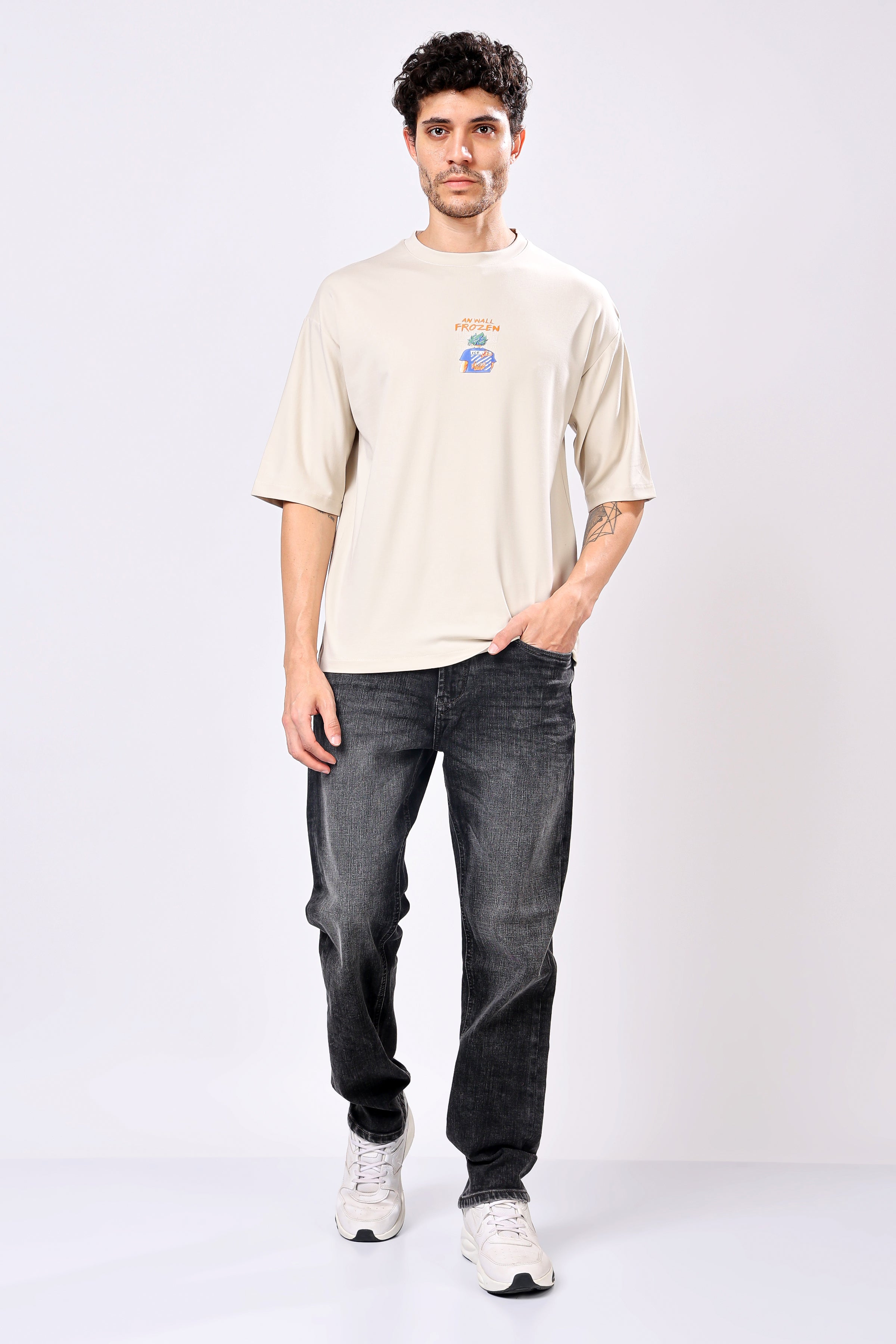 Stylox Men’s Oversized Round Neck Half Sleeve Back Printed T-Shirt | Premium Cotton Loose Fit Graphic Tee for Streetwear & Casual Style