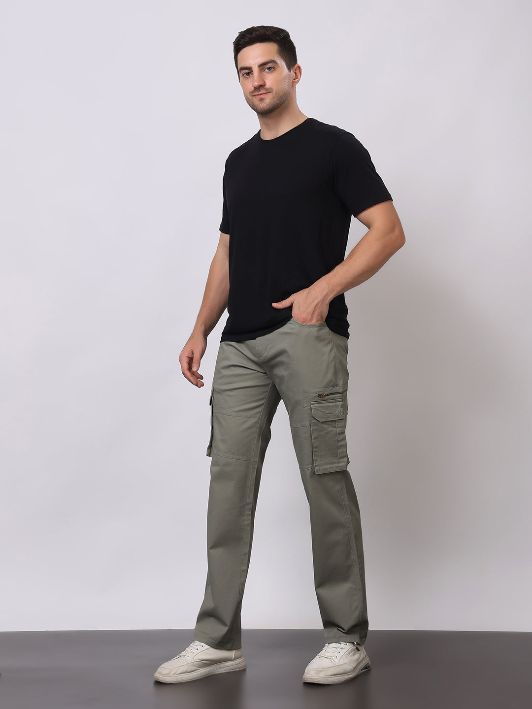 Stylox Men’s Slim Fit Cargo Pants | Cotton Casual Trousers with Multi Pockets | Stylish Outdoor & Everyday Wear Cargos for Men