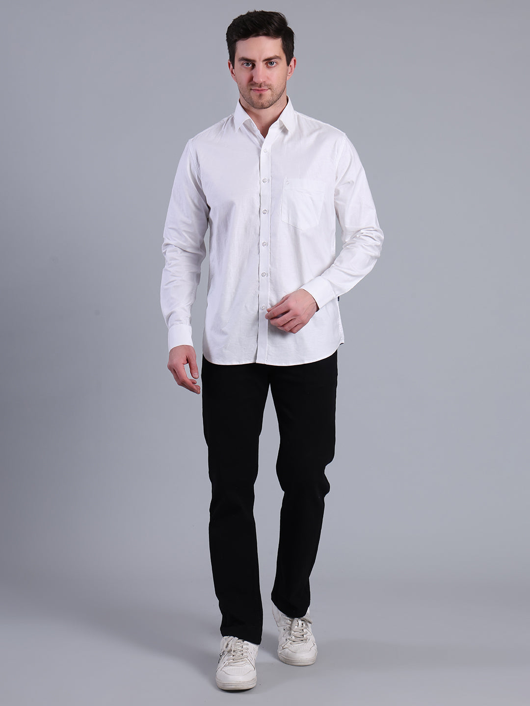 Stylox Men’s Solid Casual Shirt | Full Sleeve Regular Fit Shirt for Everyday Wear