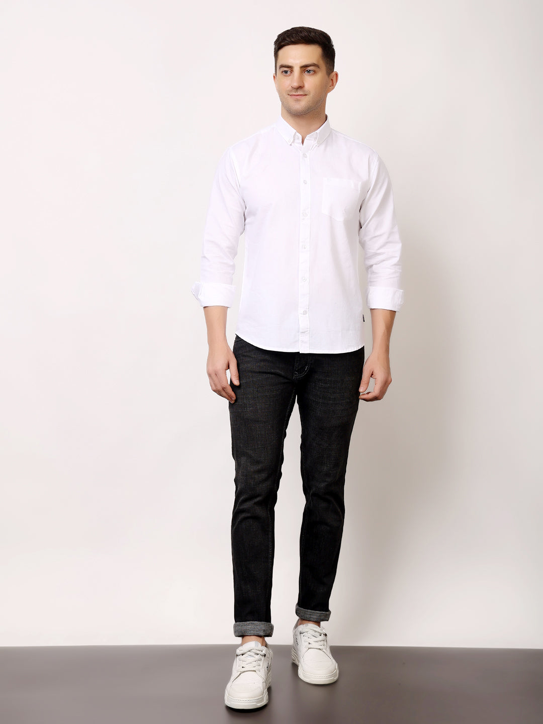 Stylox Men’s Premium Oxford Full Sleeve Solid Shirt | Casual & Formal Wear | Soft Cotton Blend