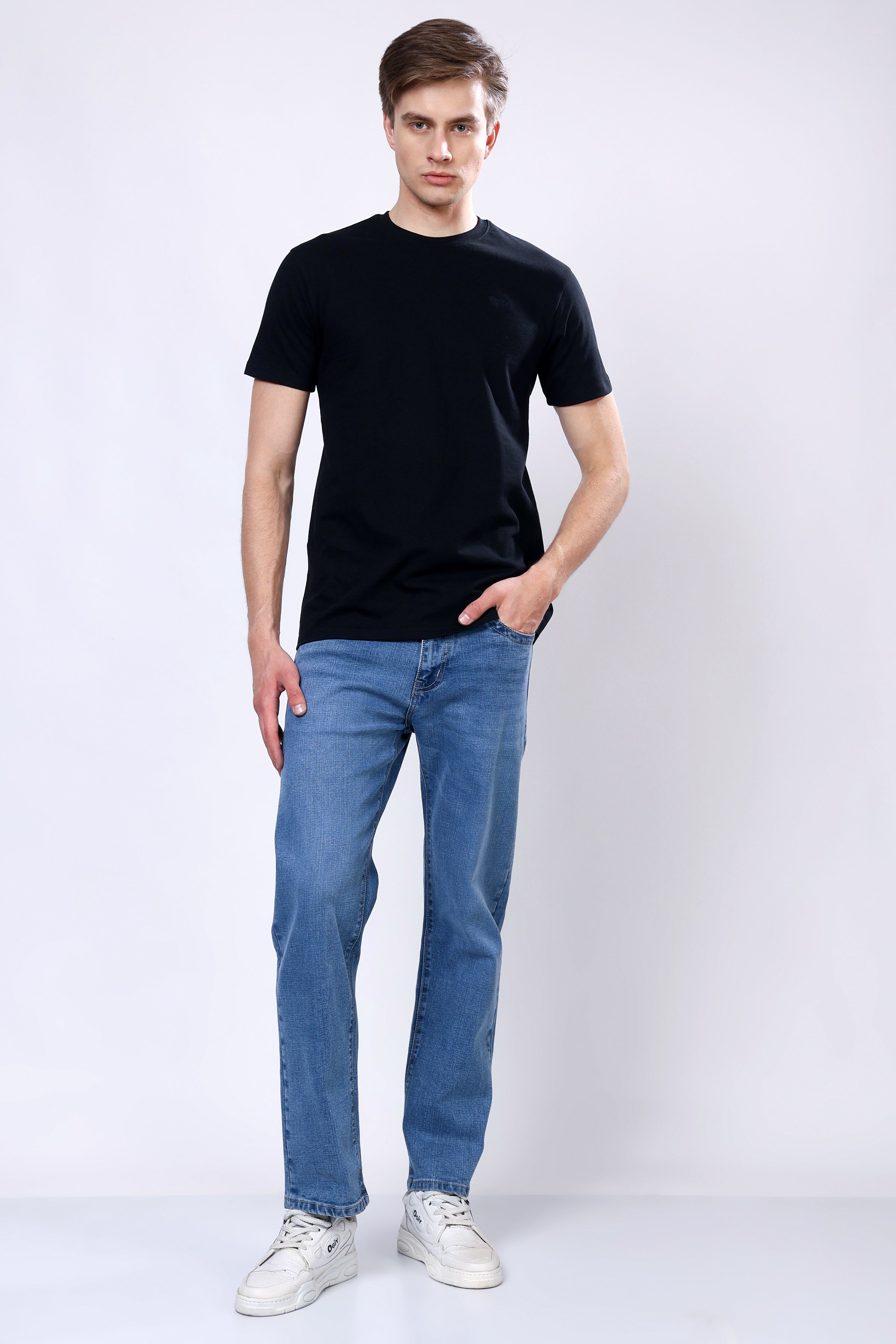 Stylox Men’s Comfort Fit Stretchable Light Blue Denim Jeans - Stylox