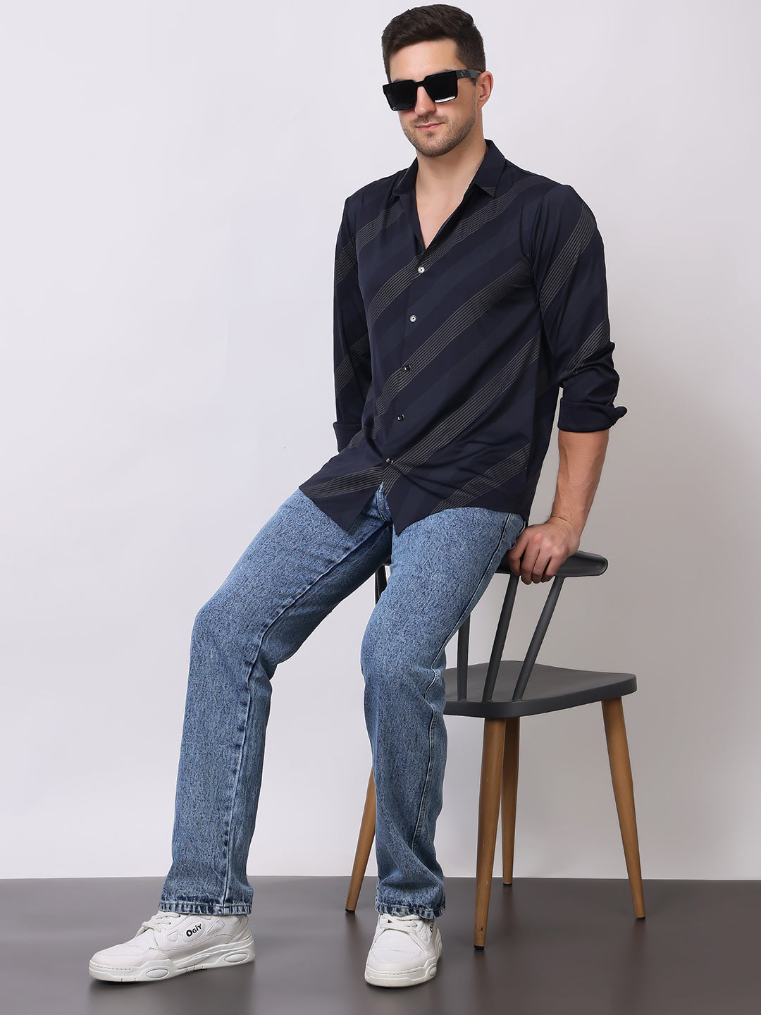 Stylox Premium Full Sleeve Striped Men’s Shirt | Stylish Slim Fit Casual & Formal Wear